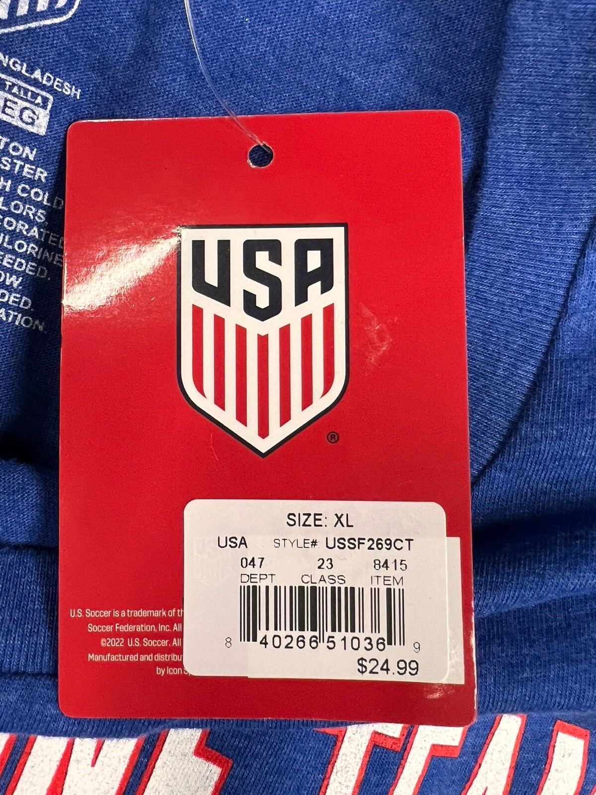 Team USA One Nation One Team T-Shirt Blue Sizes SOCCER SHIRT NEW WITH TAGS