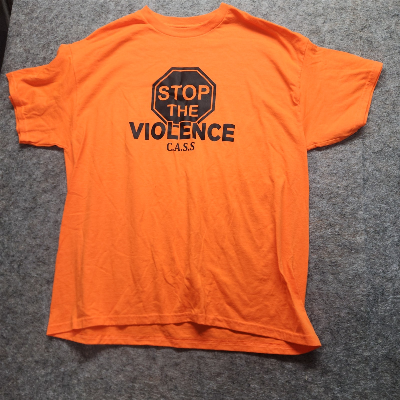 T Shirt Stop The Violence C.A.S.S Orange Size Xl