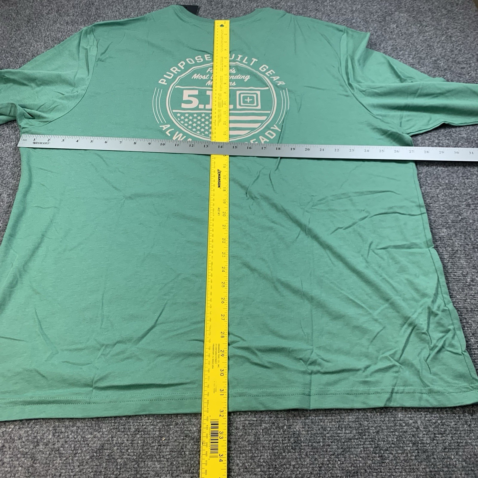5.11 Tactical Shirt Mens 3XL Green Graphic Print Long Sleeve Crew Neck NWT