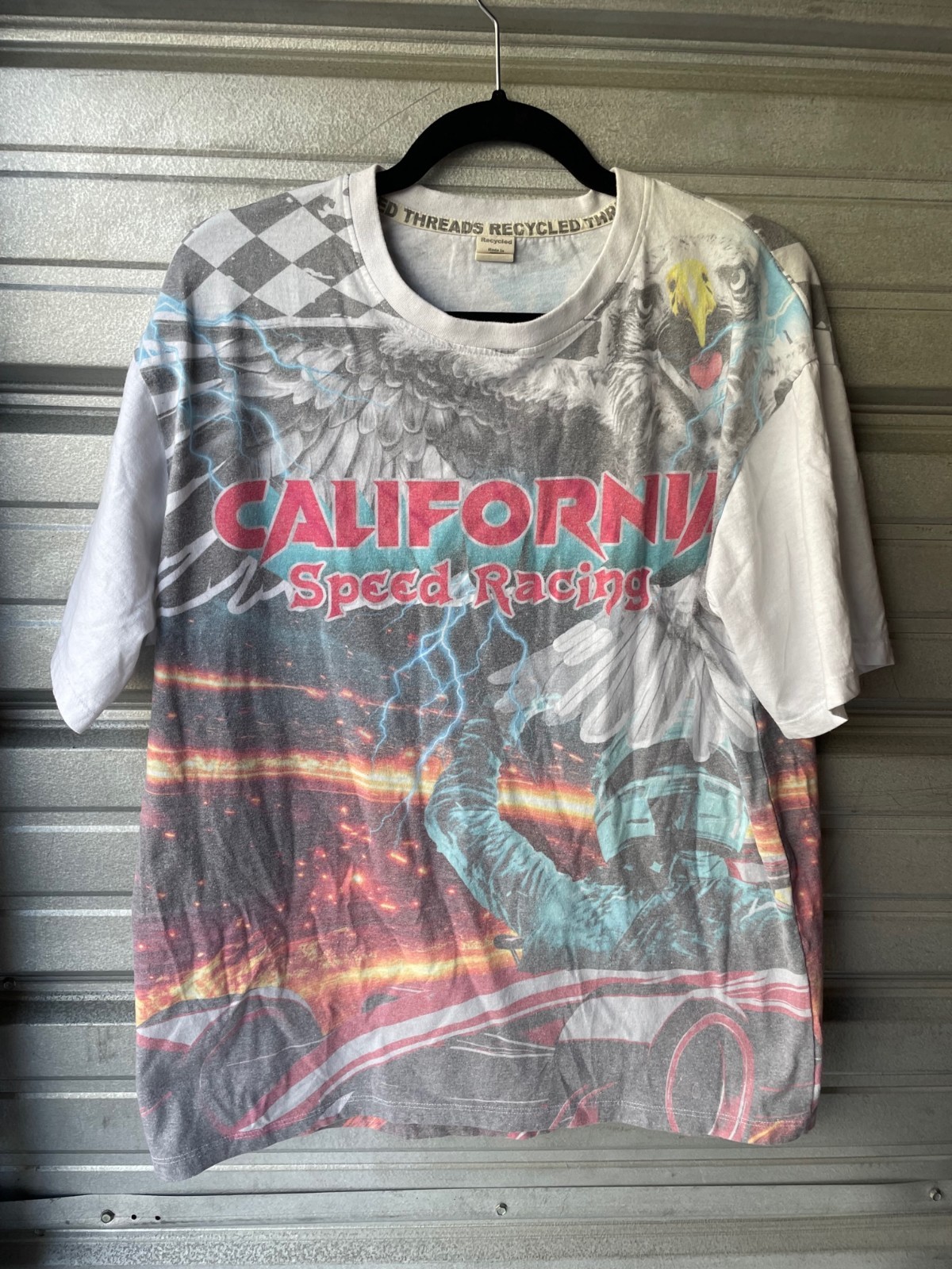 Recycled Threads California Speed Racing AOP All Over Print T-Shirt Men’s L