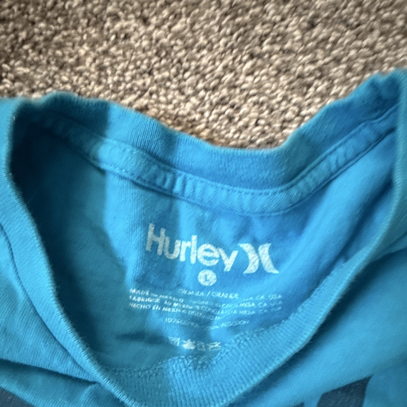 Hurley Men’s Blue Graphic Logo Short Sleeve Crew Neck T-Shirt Size M