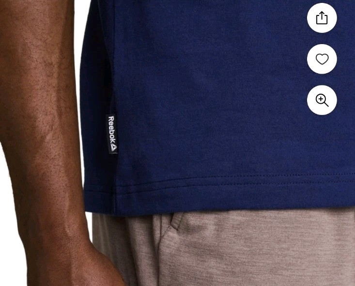 New Reebok Men’s Blue Spellout Short Sleeve Graphic Print T-Shirt Sz XL