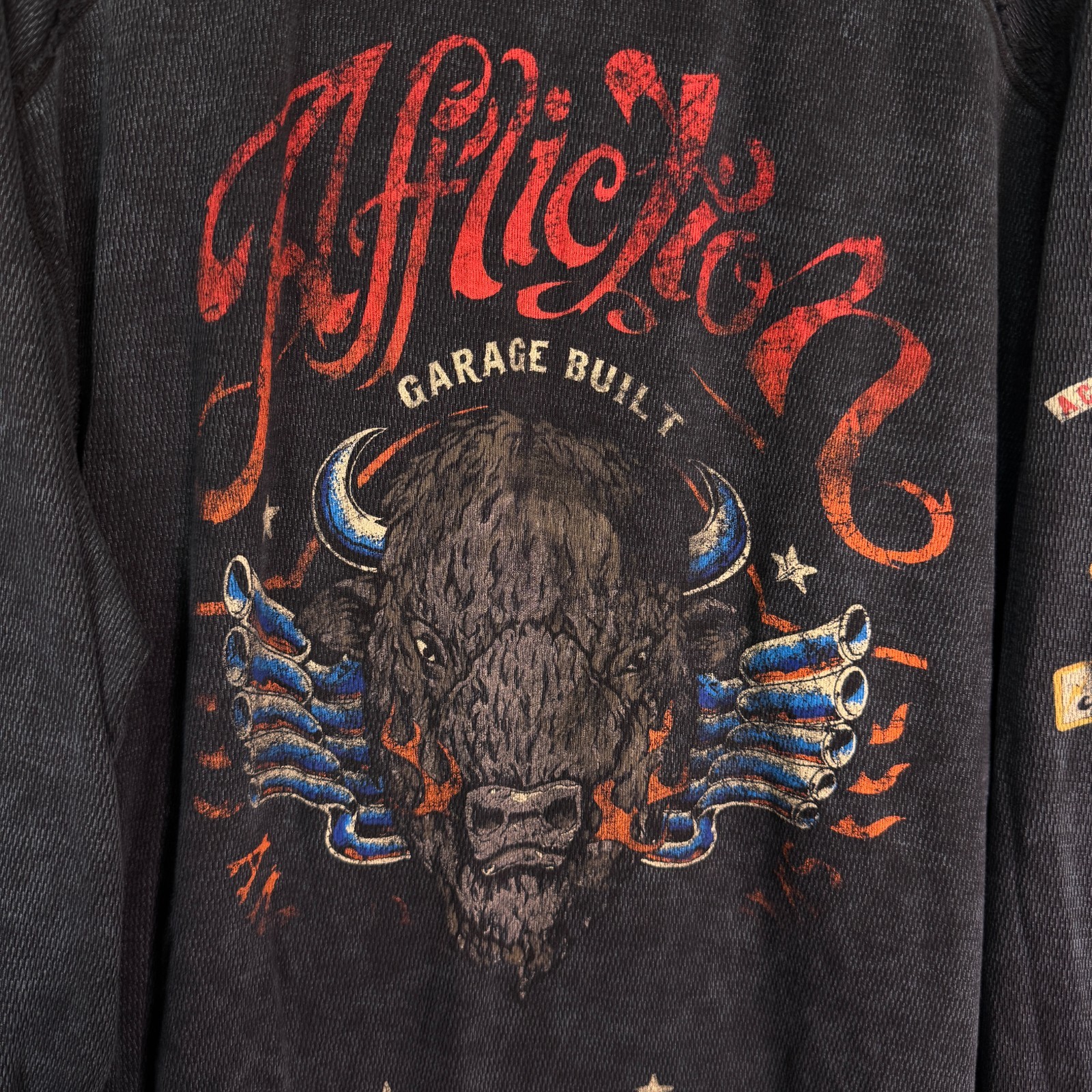 Affliction Thermal Shirt Mens 4X Dakota Hills Reversible Tee Live Fast Y2K NEW