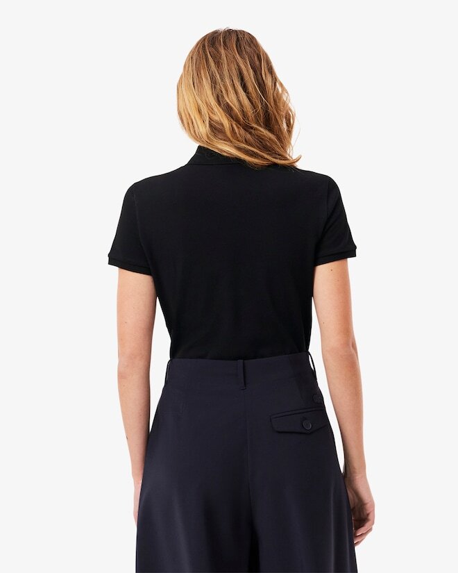 Lacoste Womens Polo Shirt PF5462 Black Size 34 Cotton Piqué Classic Stylish
