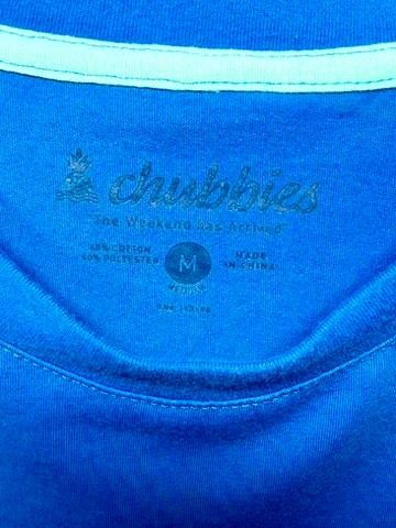 Chubbies The Weekend Has Arrived Pocket T-Shirt Mens Medium Blue Palm Tree Wave