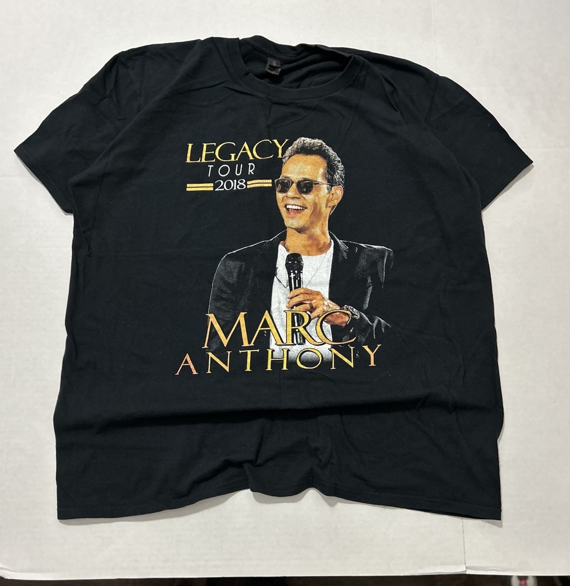 Marc Anthony Shirt Concert Band Tour Latin Hip Hop Jazz Unisex Sz XL Black 2018