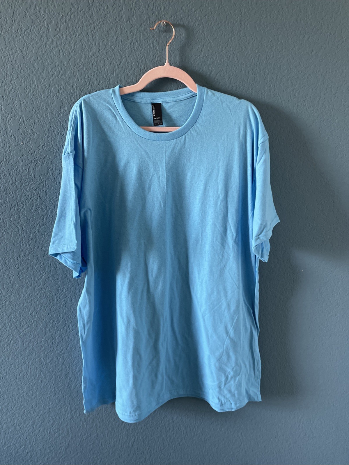 Port & Company PC43 Lightweight Cotton Tee, Aquatic Blue, Size XL