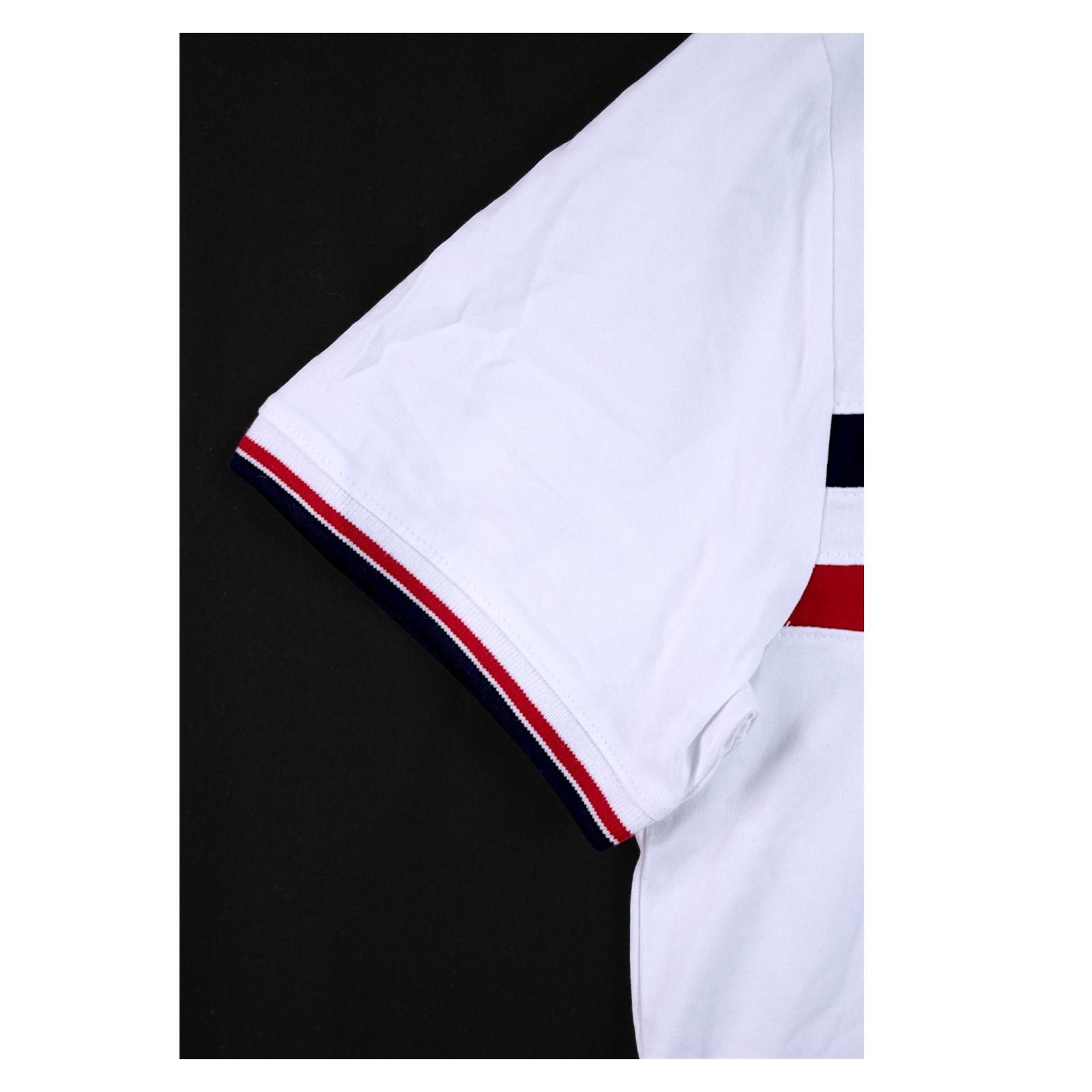 Ben Sherman Shirt Mens L White Stripe Crewneck Cotton Stretch Tee $69 NEW