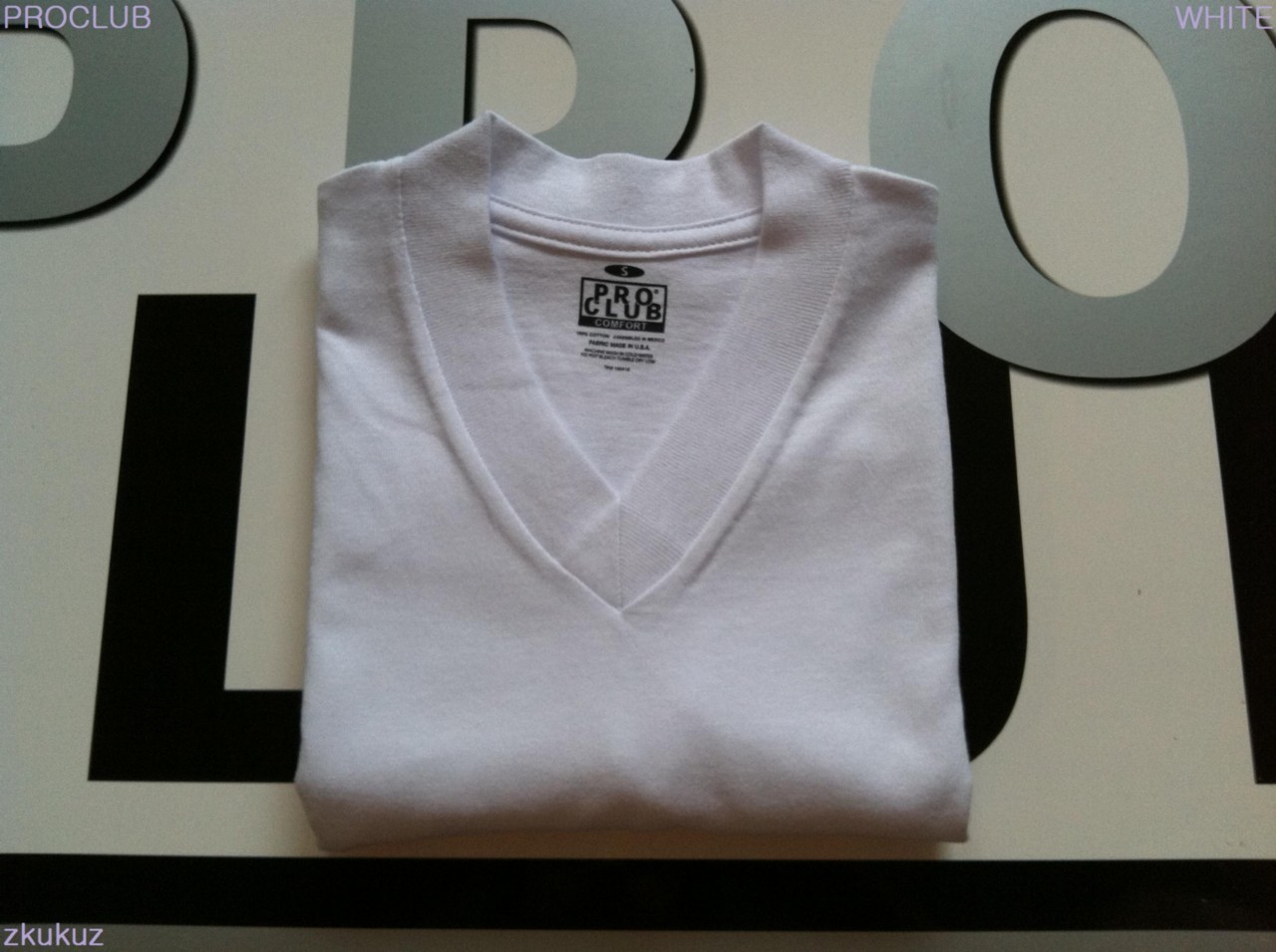 1 NEW PROCLUB V-NECK T-SHIRT COMFORT WHITE BLANK PLAIN TEE PRO CLUB S-3XL 1PC