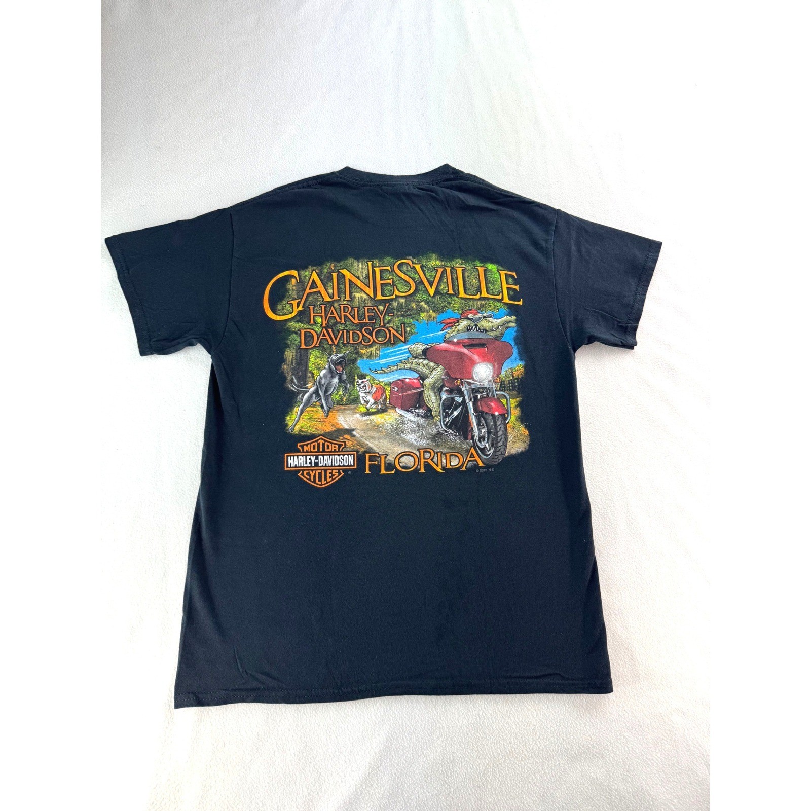 Harley Davidson Skull Graphic T Shirt Men Medium Black Worlds Finest Gainesville