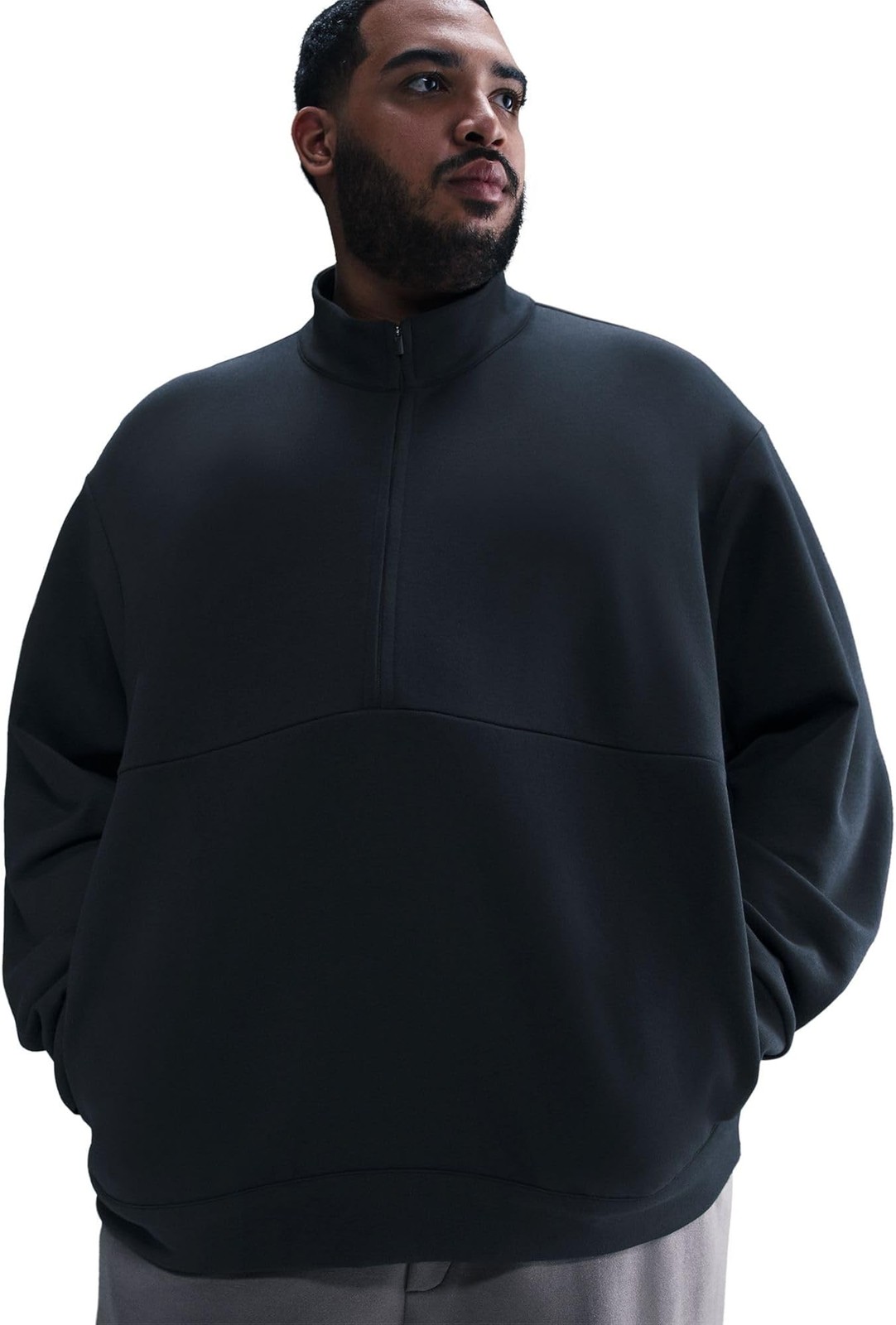 Nike 24.7 ImpossiblySoft Men’s Dri-FIT 1/2-Zip Top (HQ6953-010, Black/Dark Smoke