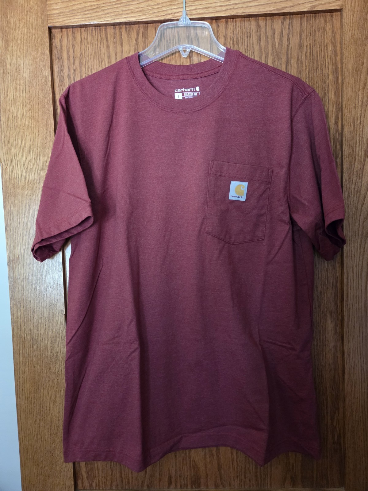 Carhartt Men’s Short Sleeve Relaxed Fit Pocket T-Shirt Red Graphic Size L
