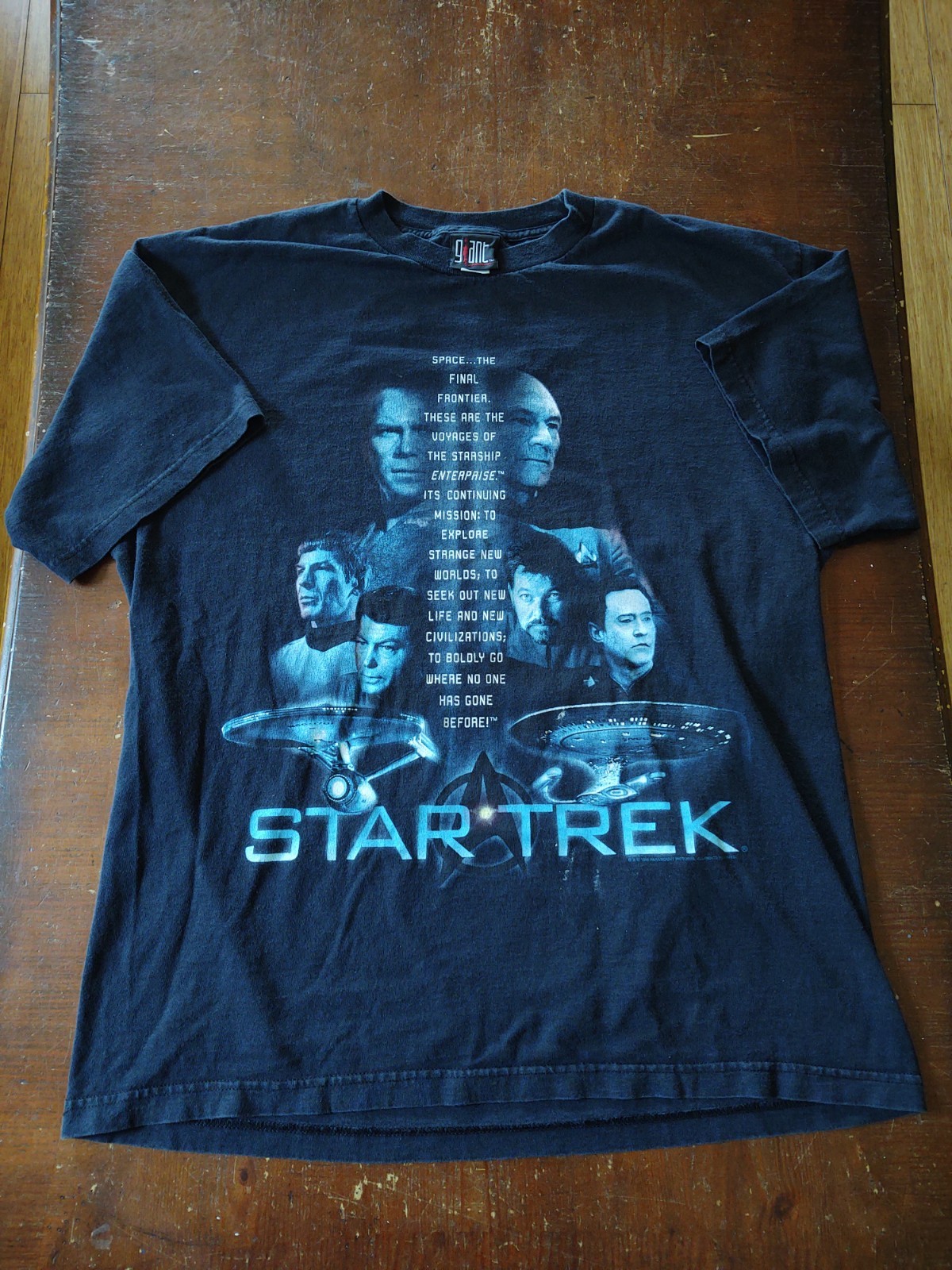 1998 VINTAGE STAR TREK AWAY TEAM WEAR XL SHIRT GIANT TAG TNG