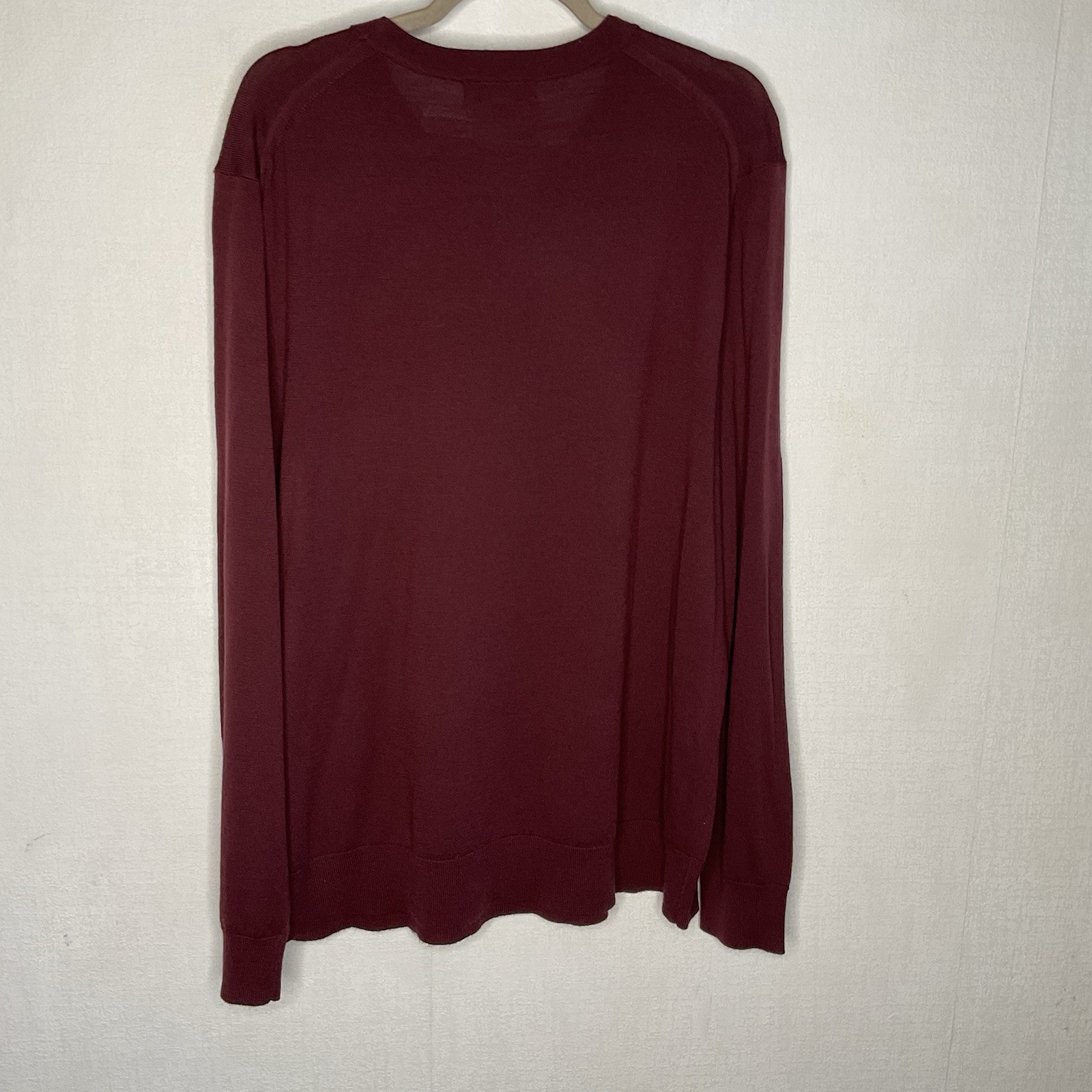 Banana Republic Men’s Merino Wool Crew Neck Sweater Dark Red Maroon Size XL