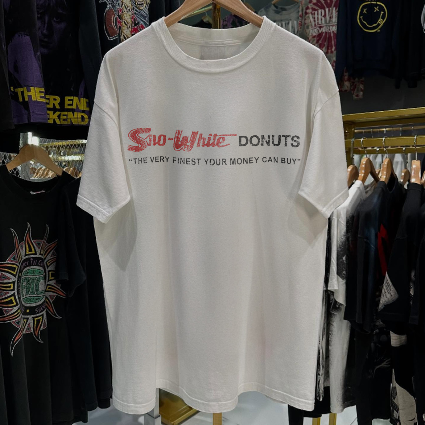70s Sno- Donuts Washed T-Shirt White L