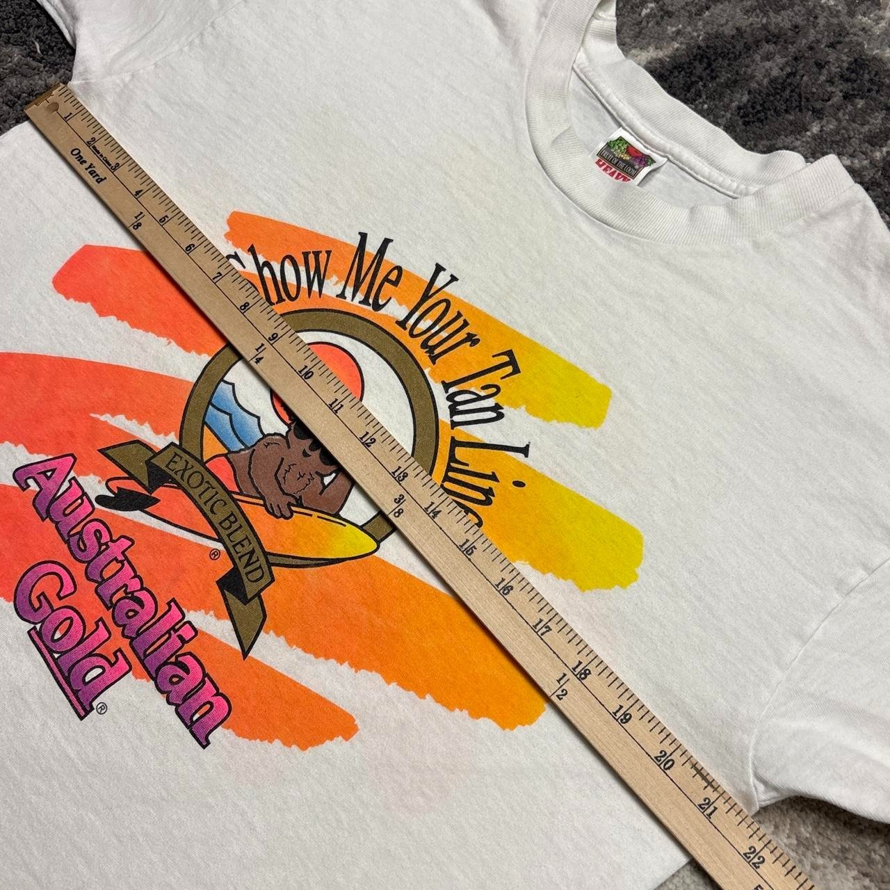 Vintage Art Shirt Mens Large Australian Gold Sunscreen 90s Tanning Funny Beach