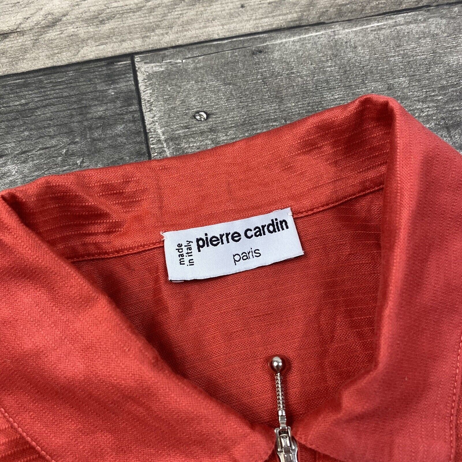 Pierre Cardin Red T-Shirt Collared Made In Italy Lightweight Mens Large