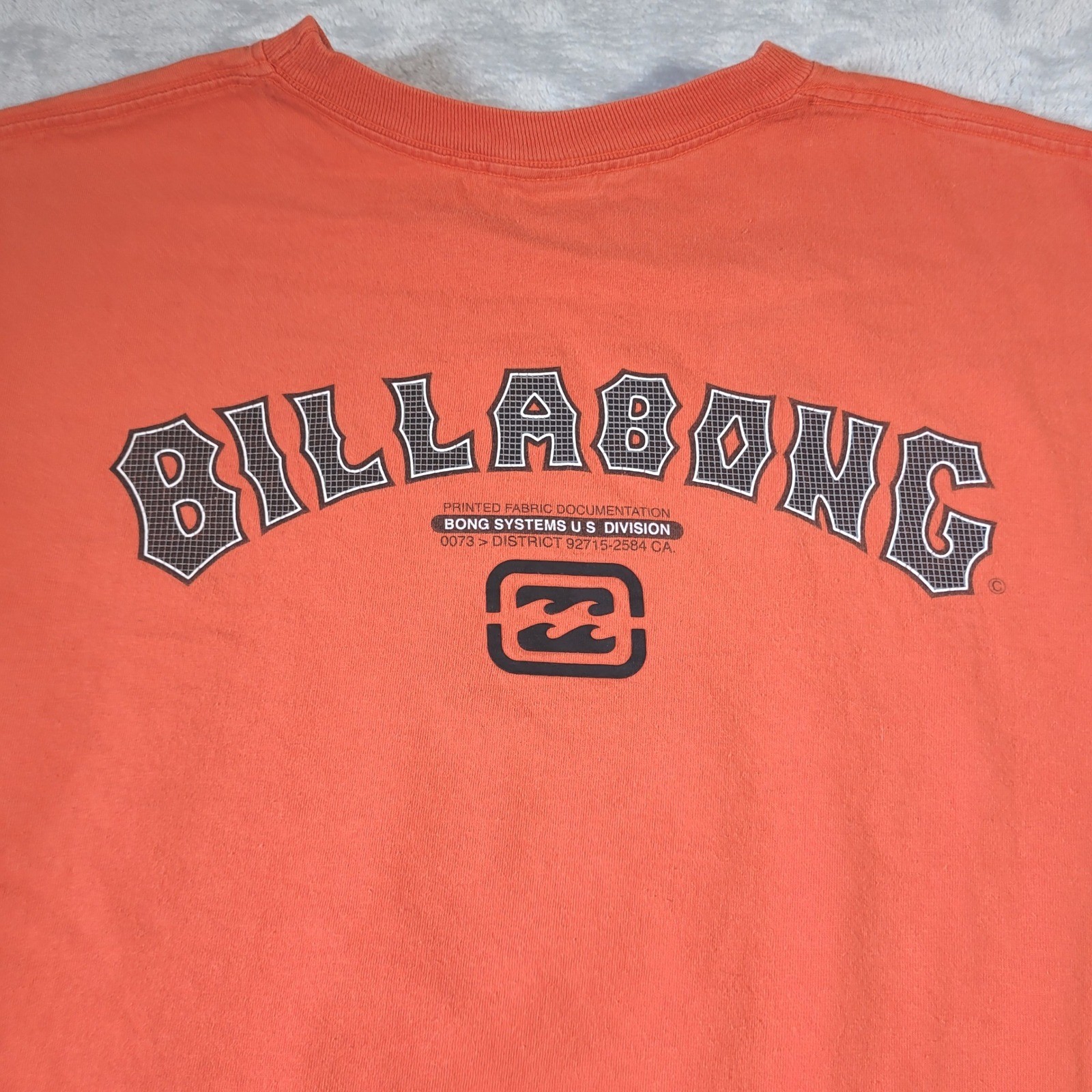 Billabong T-Shirt Mens XL Orange Vintage Bong Systems Graphic Made in USA