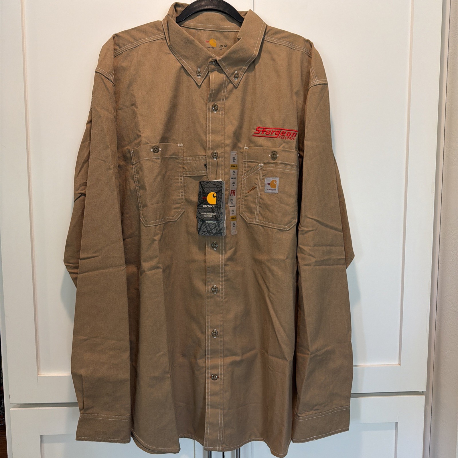 Carhartt Force FR Cat 2 Long Sleeve Shirt Button Up. Mens 2XL- Tall. New- tags