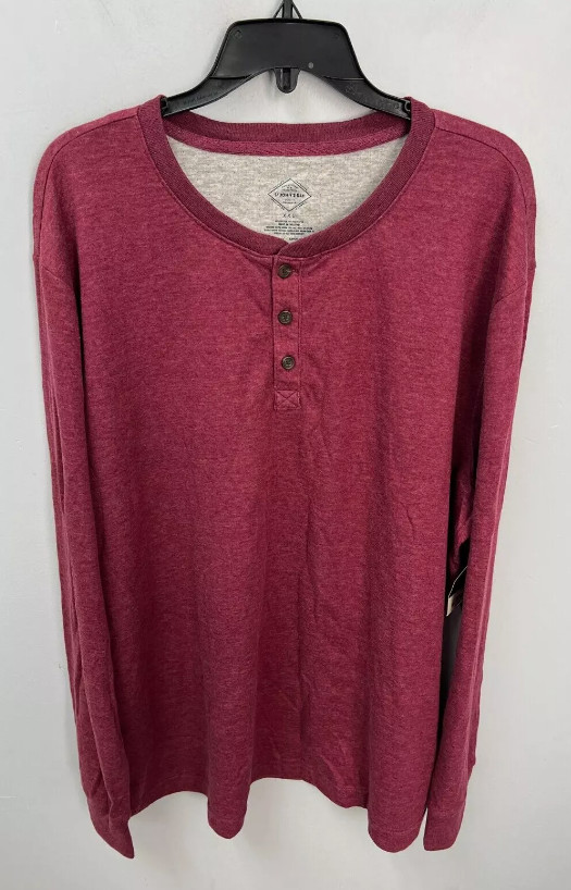 St. John’s Bay Super Soft Long Sleeve Striped Men’s Henley Shirt