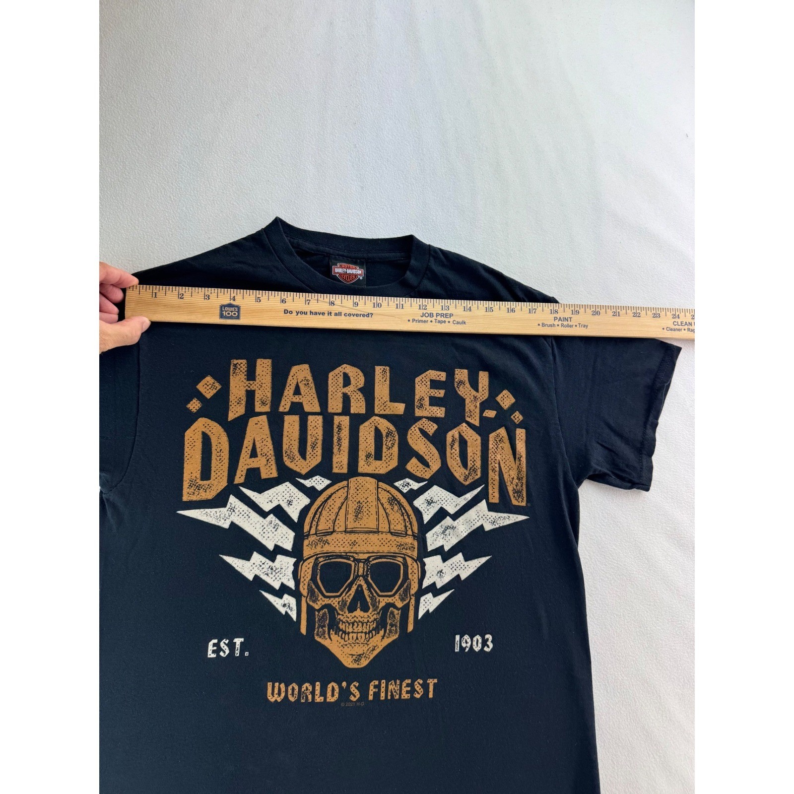 Harley Davidson Skull Graphic T Shirt Men Medium Black Worlds Finest Gainesville