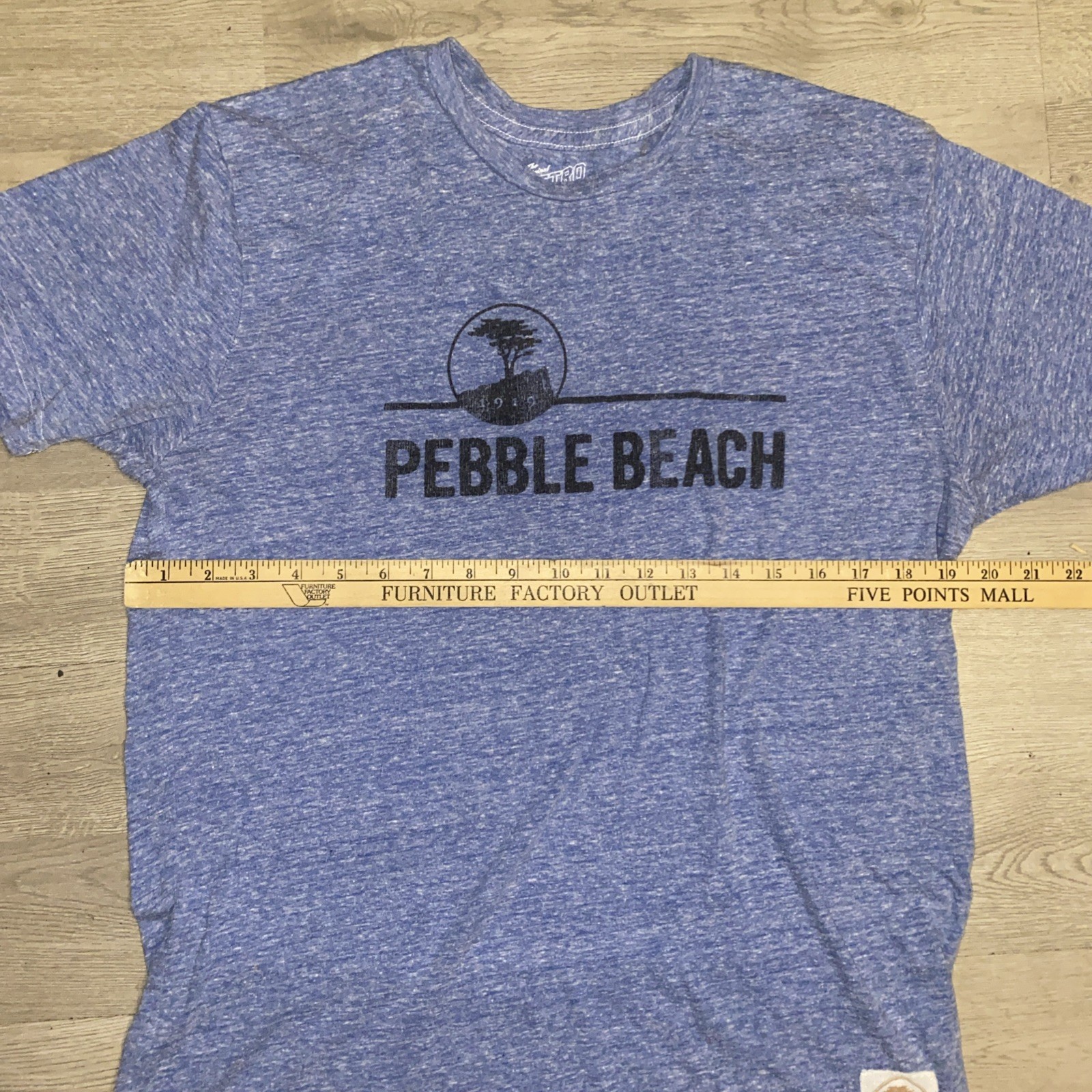 Pebble Beach Golf Course T-Shirt Large Heather Blue Original Retro Brand Tee