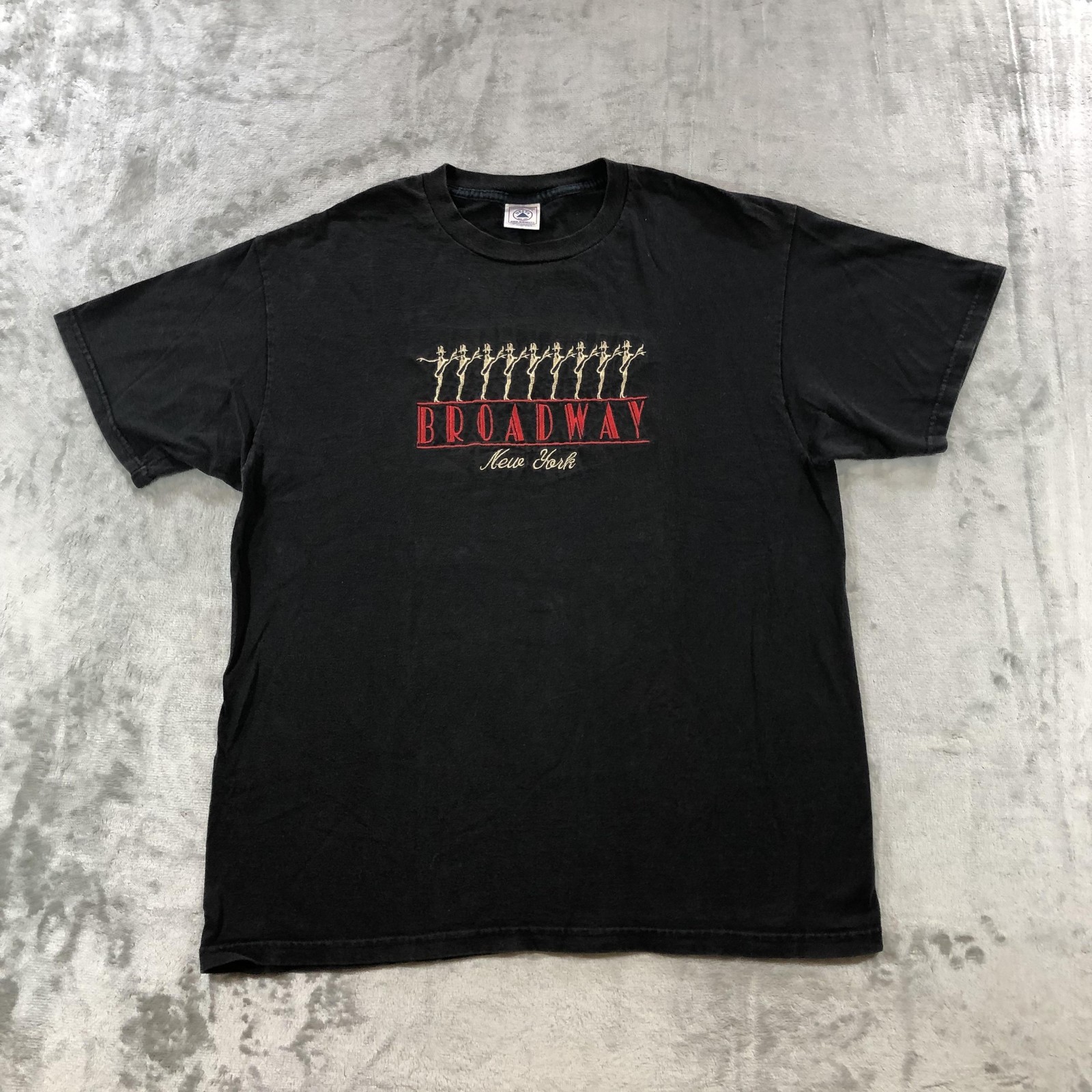 Vintage Broadway New York Shirt Mens Large Black Delta Theater Graphic Tee