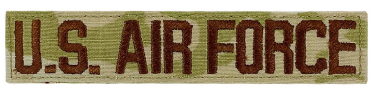 US AIR FORCE SCRIPT EMBROIDERED ON OCP W HOOK N LOOP UNIFORM TAPE PATCH PIN UP!!