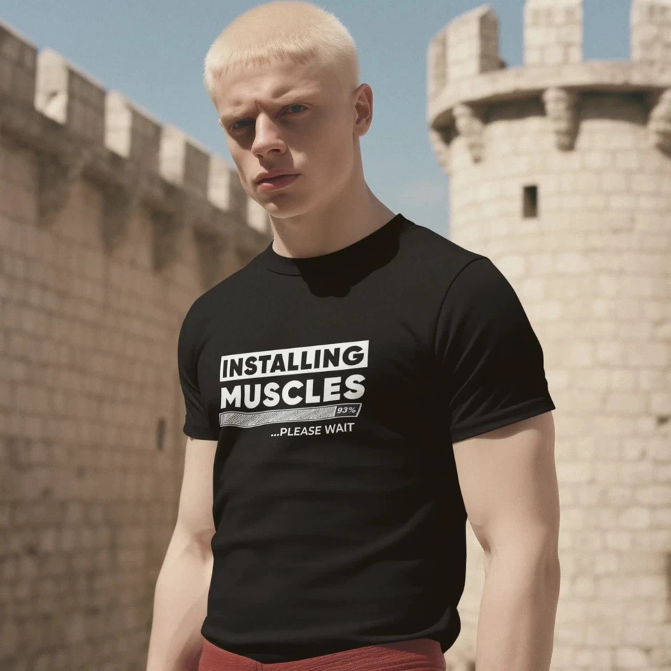 Men’s Exercise Print Tee: Short Sleeve Round Neck Workout Shirt casual & Stylish