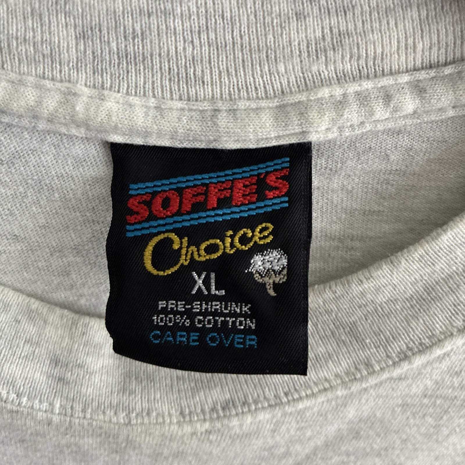 Soffe Mens T Shirt Gray Airborne Graphic XL Cotton Crew Vintage 90s Singel Stich