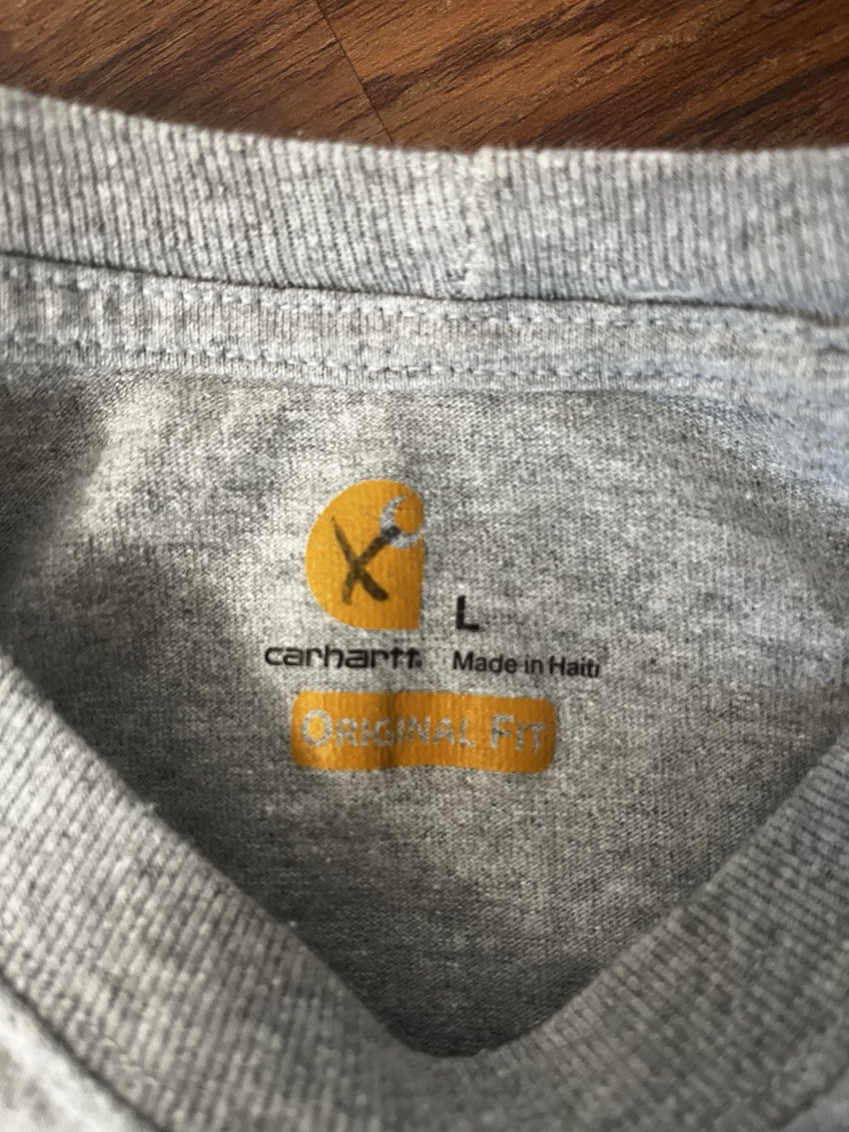 Carhartt K87 Original Fit Pocket Tee Gray Men’s L Crew Neck Short Sleeve