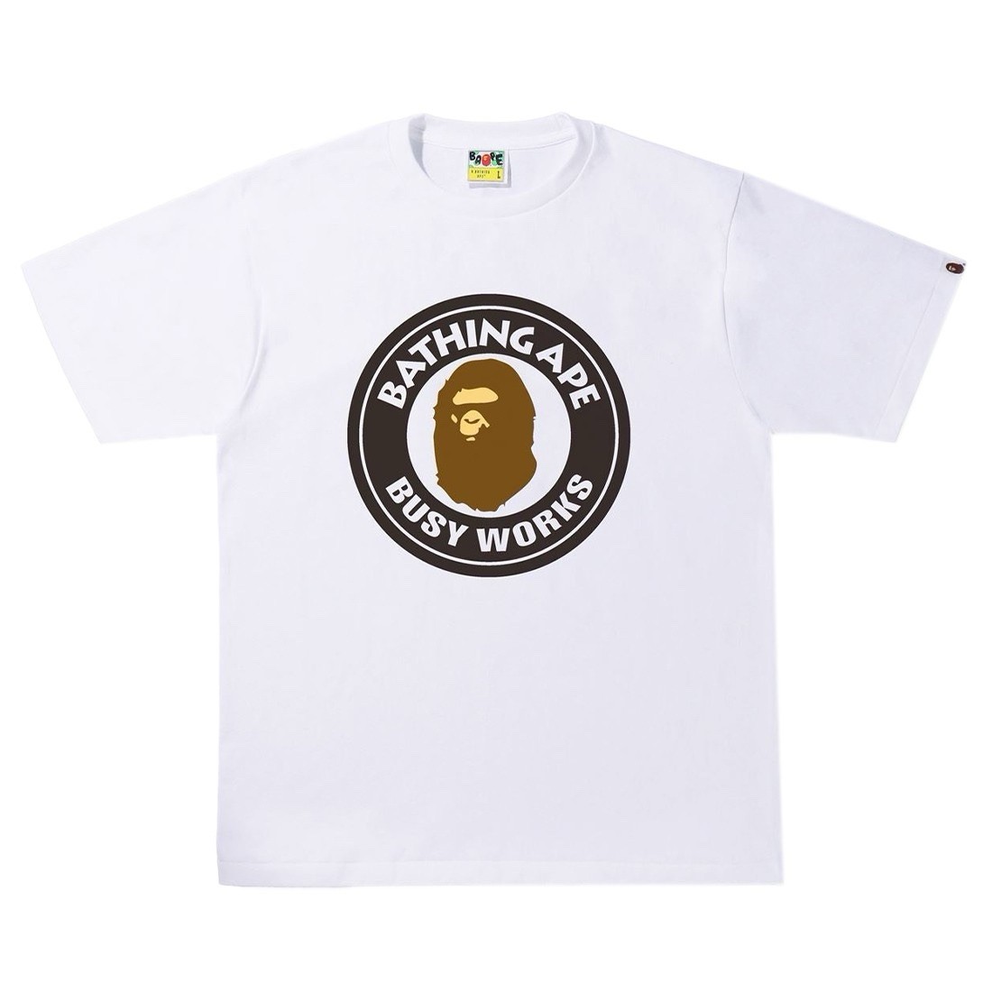 【50% OFF!】 BAPE A Bathing Ape Busy Works Tee White | L