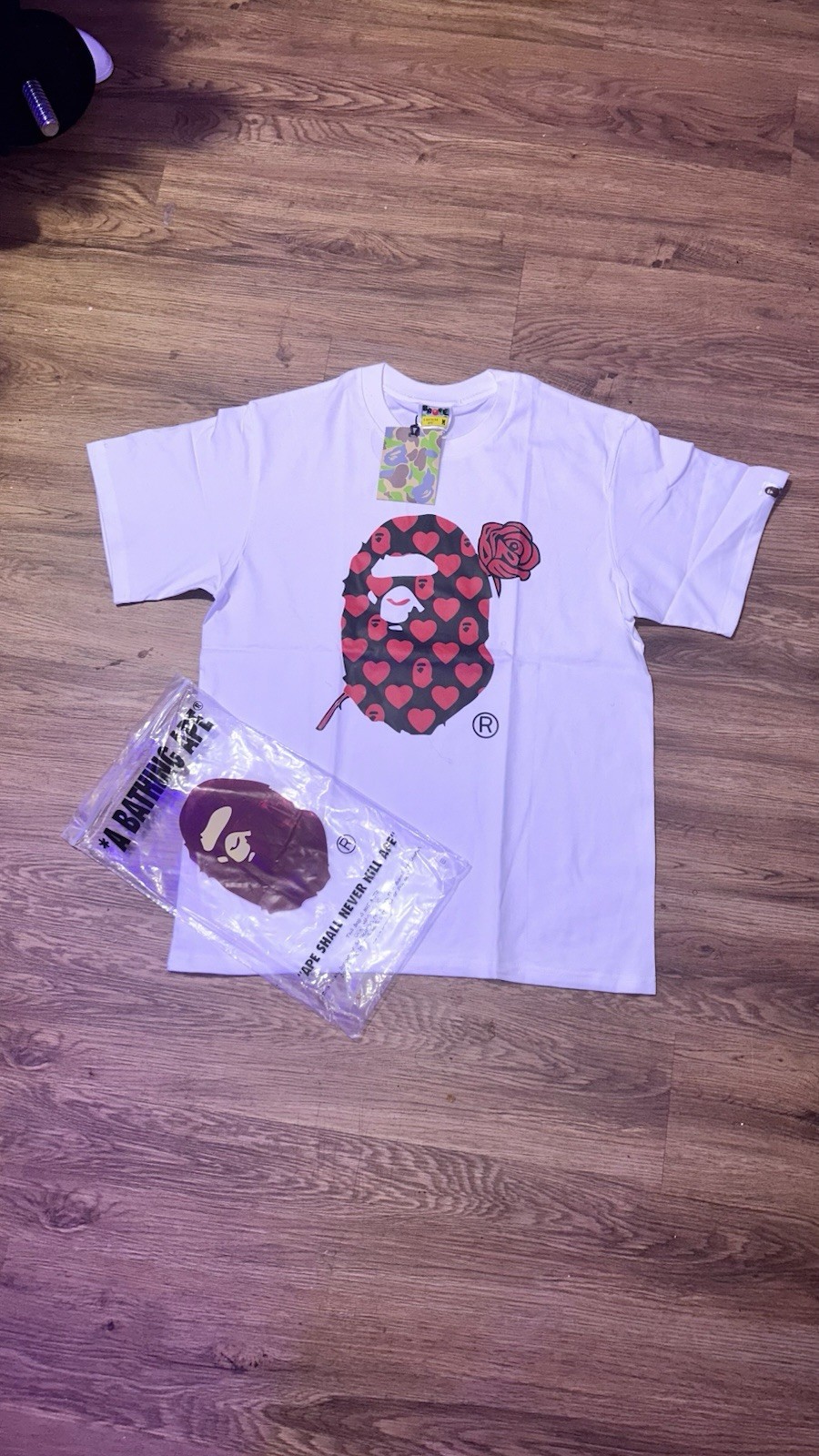 A Bathing Ape BAPE Multicolor Logo Graphic Crew Neck Short Sleeve Tee M