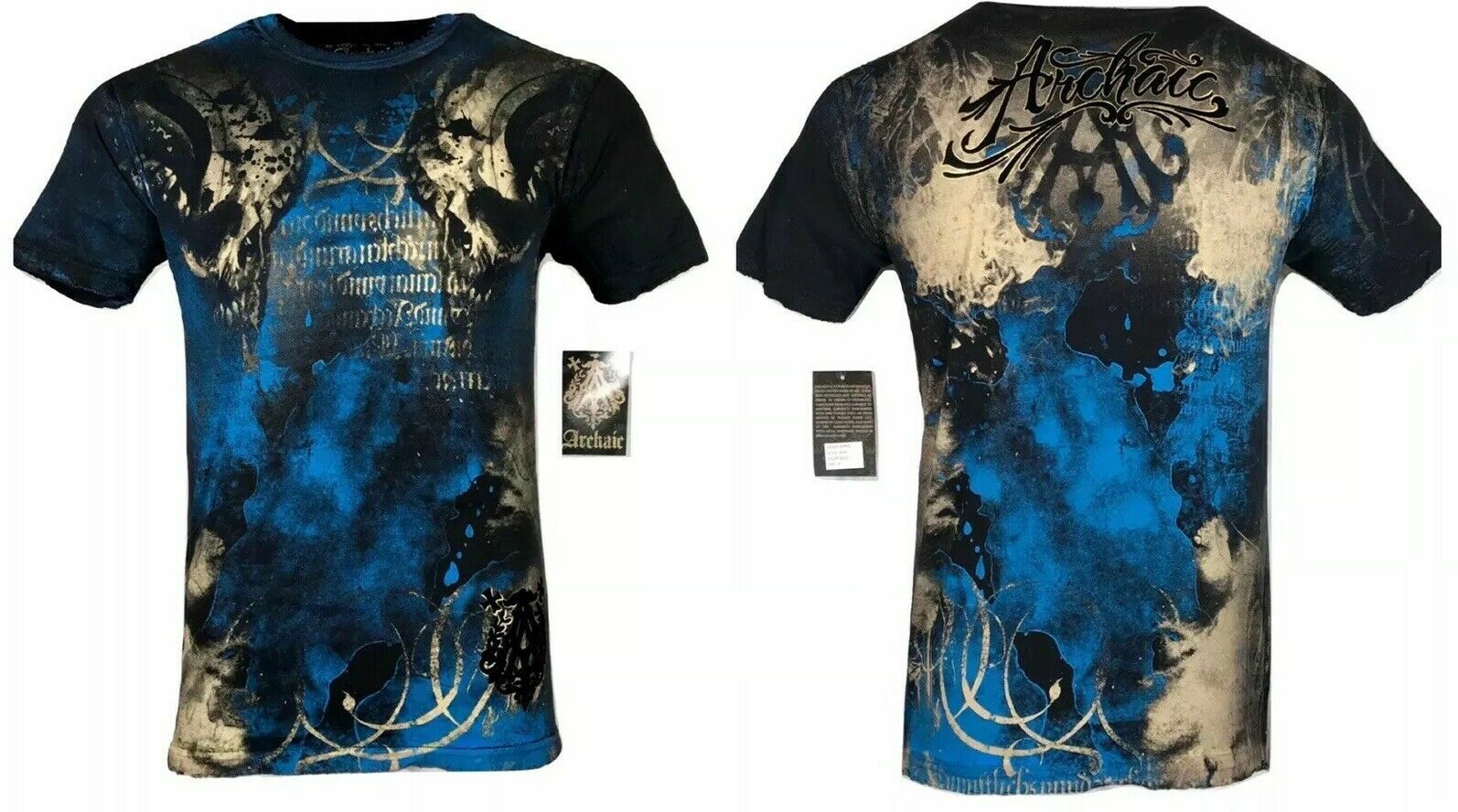 ARCHAIC by AFFLICTION Men’s T-Shirt NEWMAN Black Biker MMA S-5XL