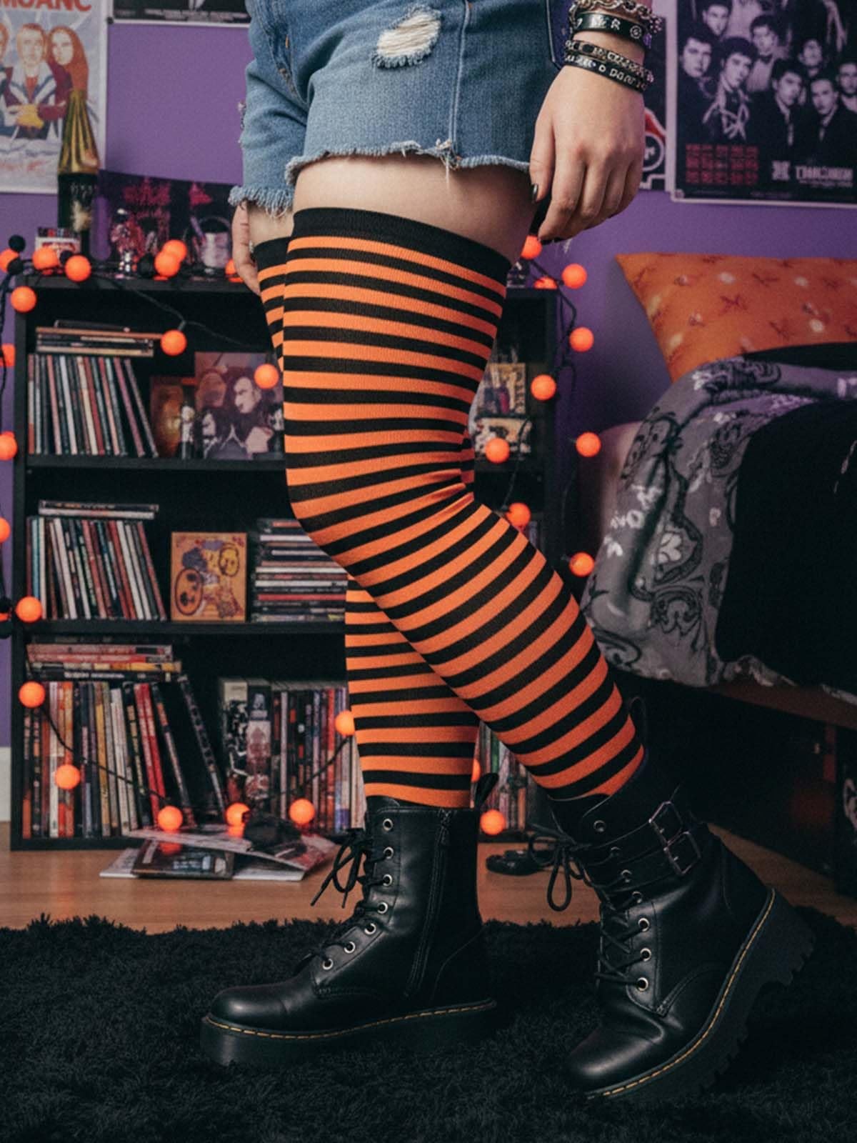 Plus Size Thigh High Socks, Over Knee with Adjustable Thigh Garter, Warm Stoc…