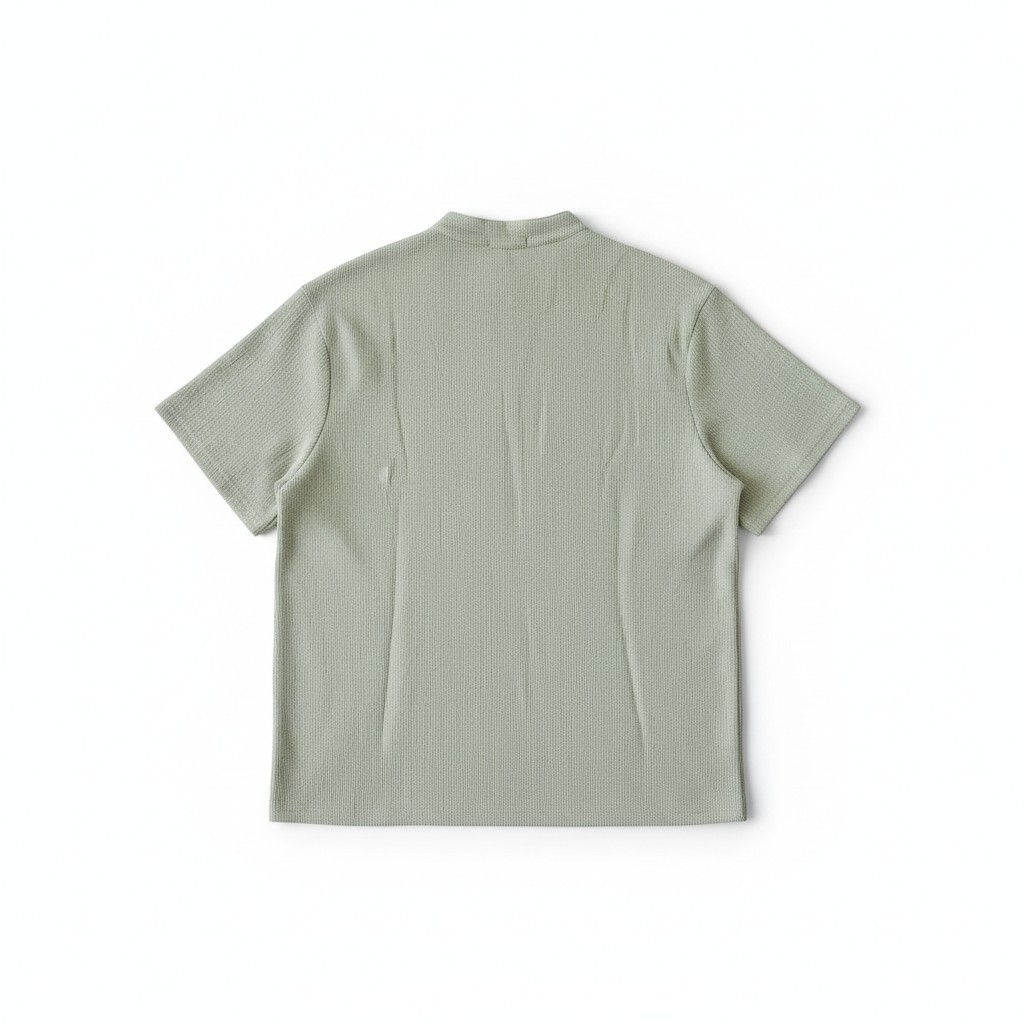 Coofandy Men’s Waffle Knit Henley Short Sleeve Shirt – Green Size Large