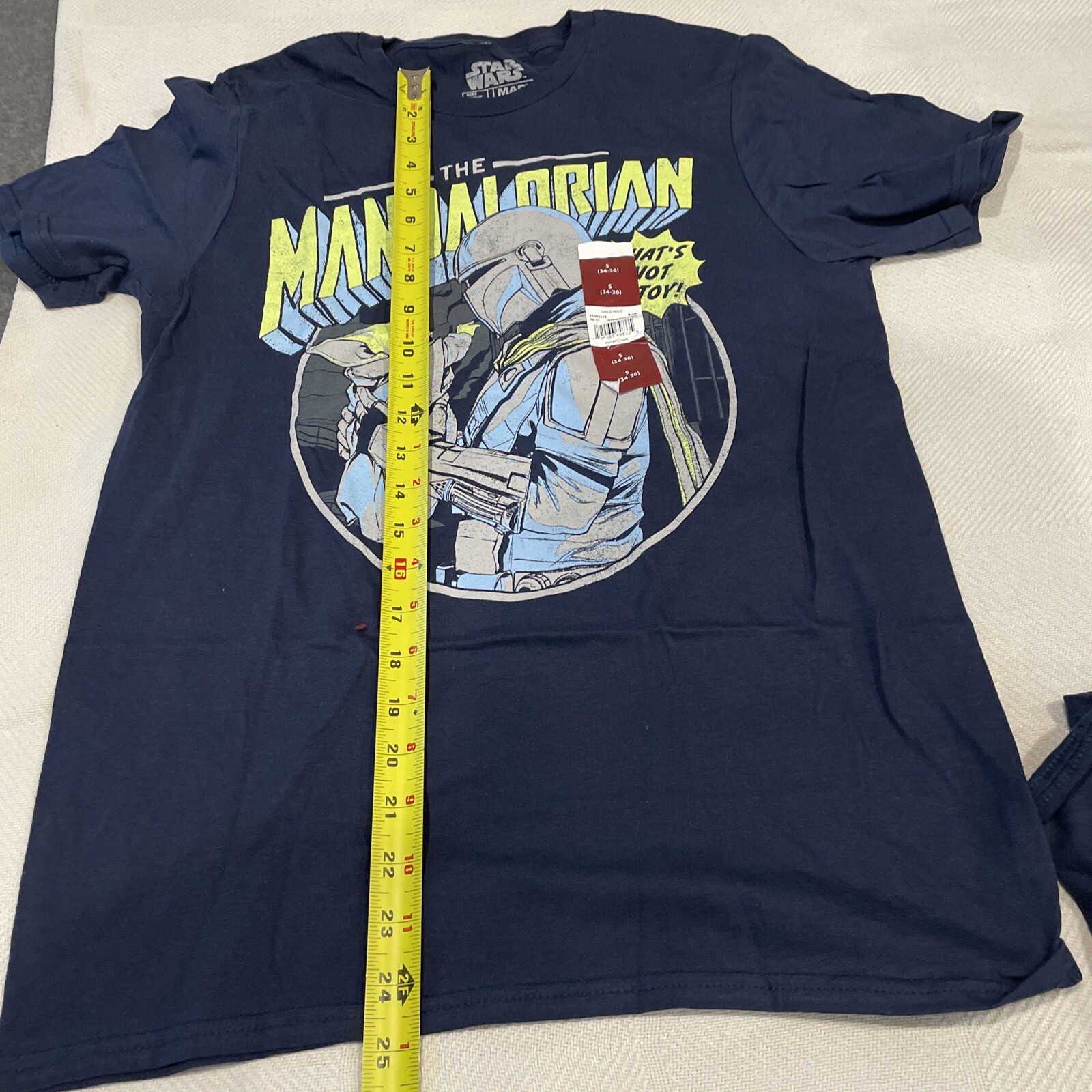 NEW Star Wars Mandalorian Mando & Grogu Navy Graphic Mens T-Shirt Size S (34-36)