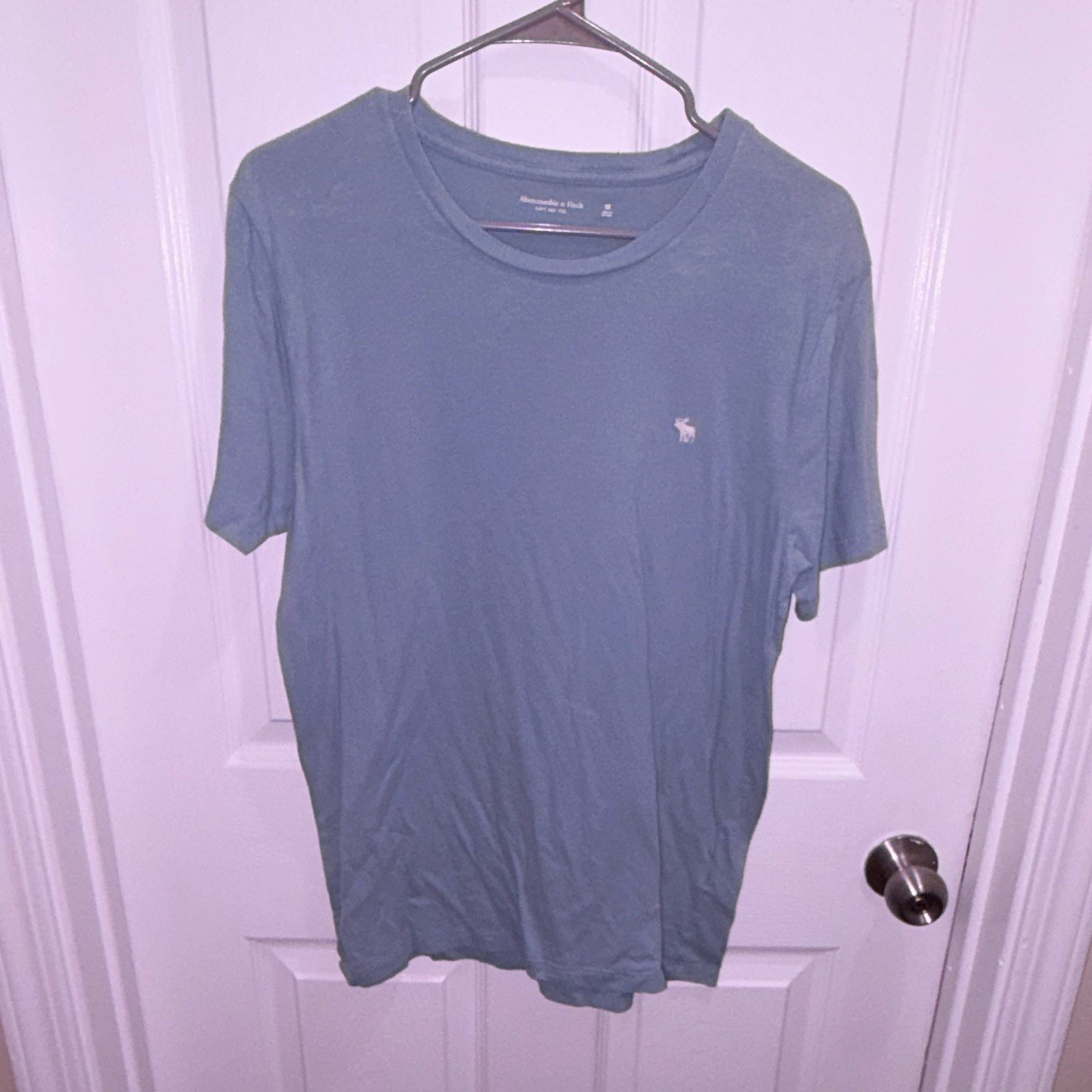 Abercrombie & Fitch Soft A&F Tee Men’s M Blue Logo Crew Neck Short Sleeve