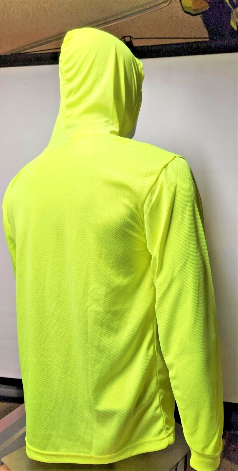 Hi Vis Long Sleeve Safety Shirt With Hoodie, Quick Dry Polyester Birdeye mesh