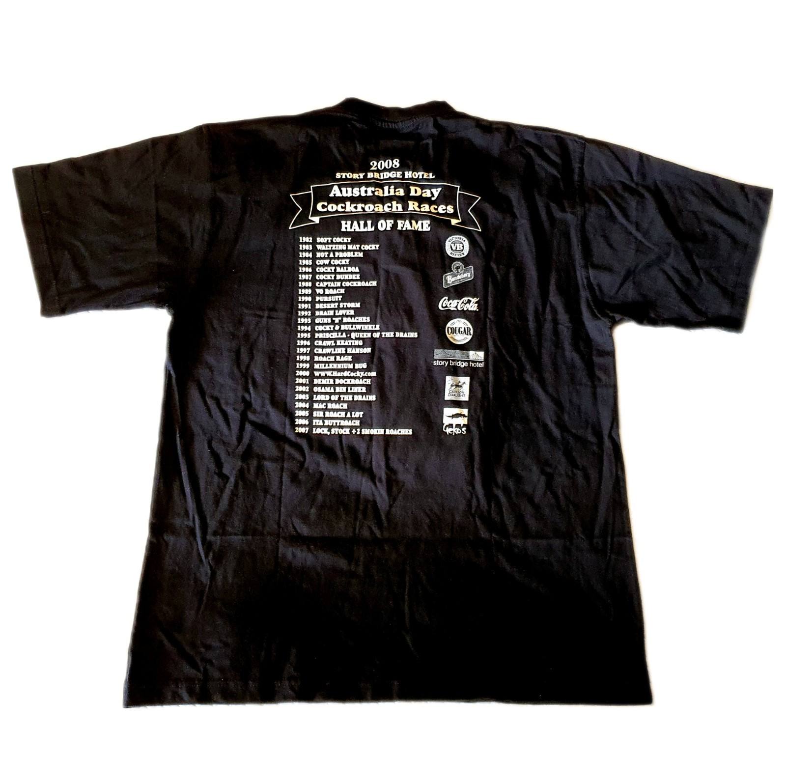 Story Bridge Hotel 27th Annual Cockroach Races Men’s L Tshirt Aus Day 2008 Gift