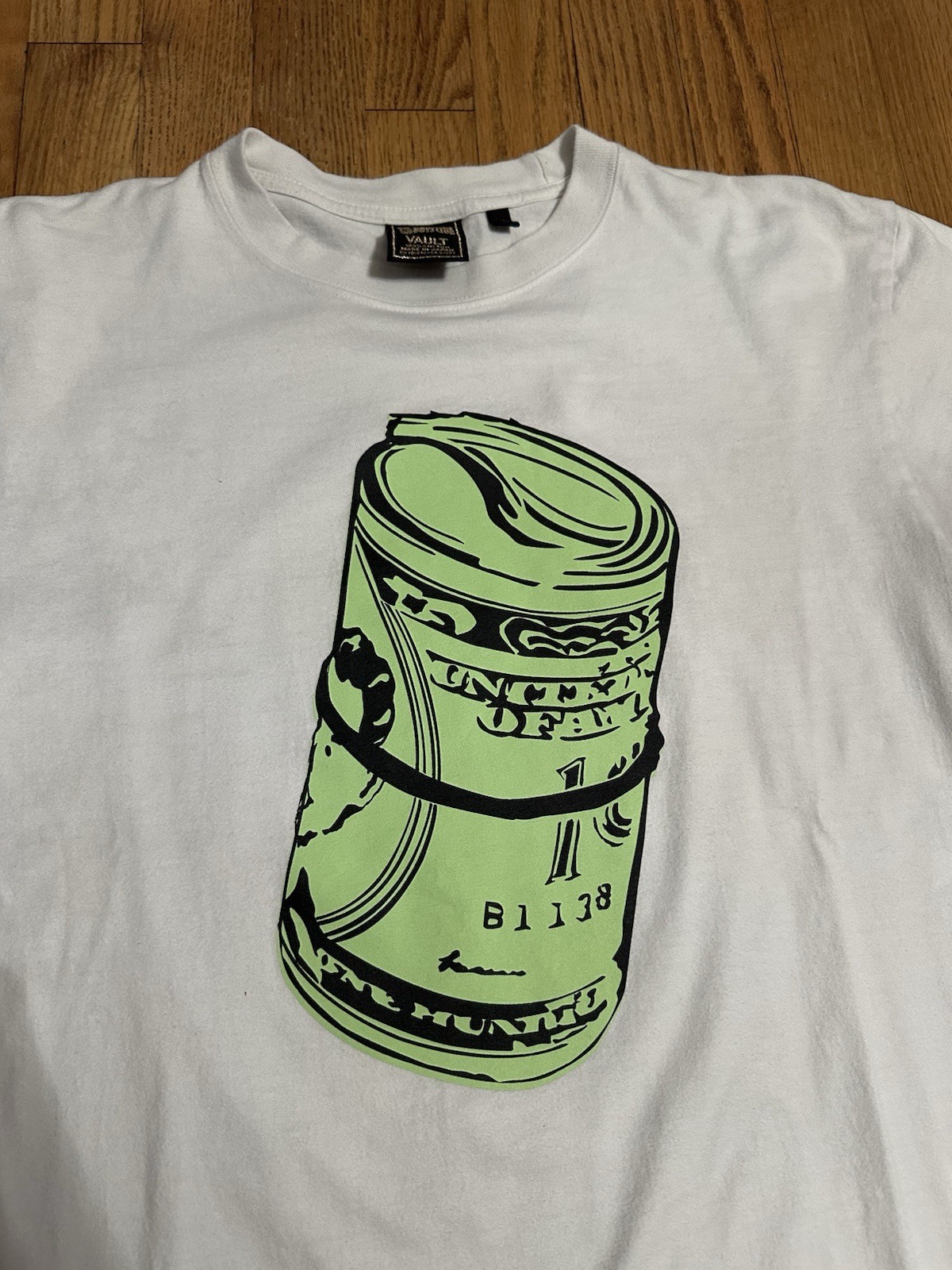 Billionaire Boys Club VAULT Men’s L White Cotton Crewneck Money Graphic Tee