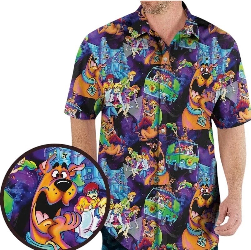 Scooby Doo Hawaiian Button Down Shirt Unisex Adult 3D AOP Unisex S-6XL BL2645