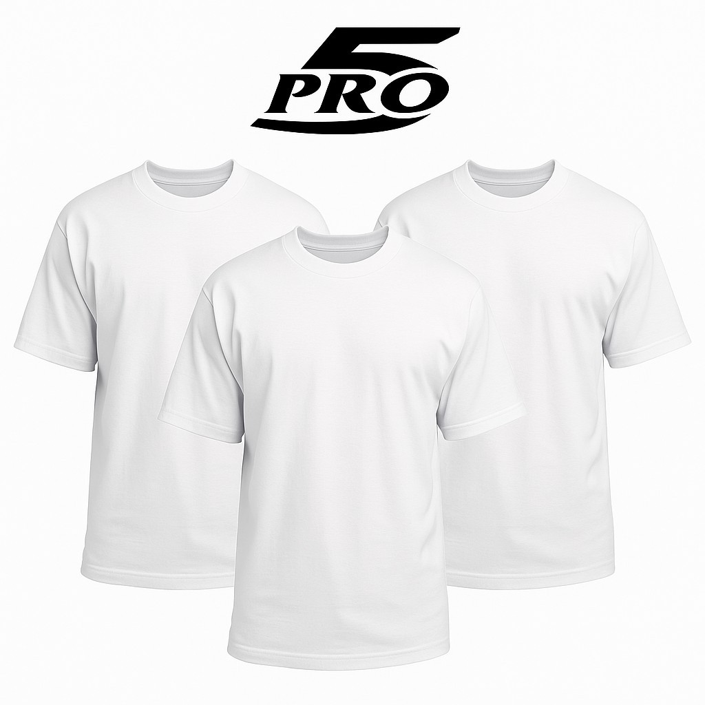 3 PACK Men’s Pro5 Short Sleeve Plain T-Shirt Super Heavy Weight – S_3XLT