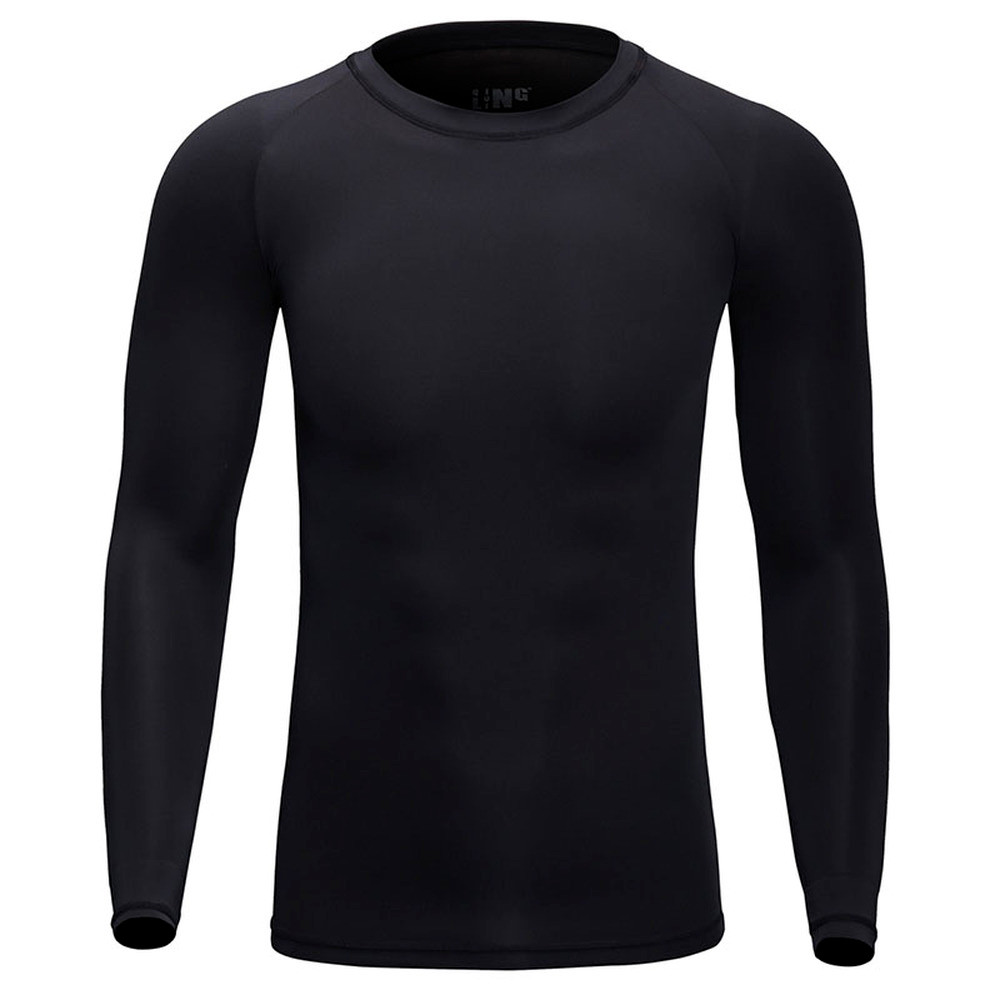 Undershirts Long Sleeve O-neck Underwear Workout Quick Dry Windproof Shirts Tops