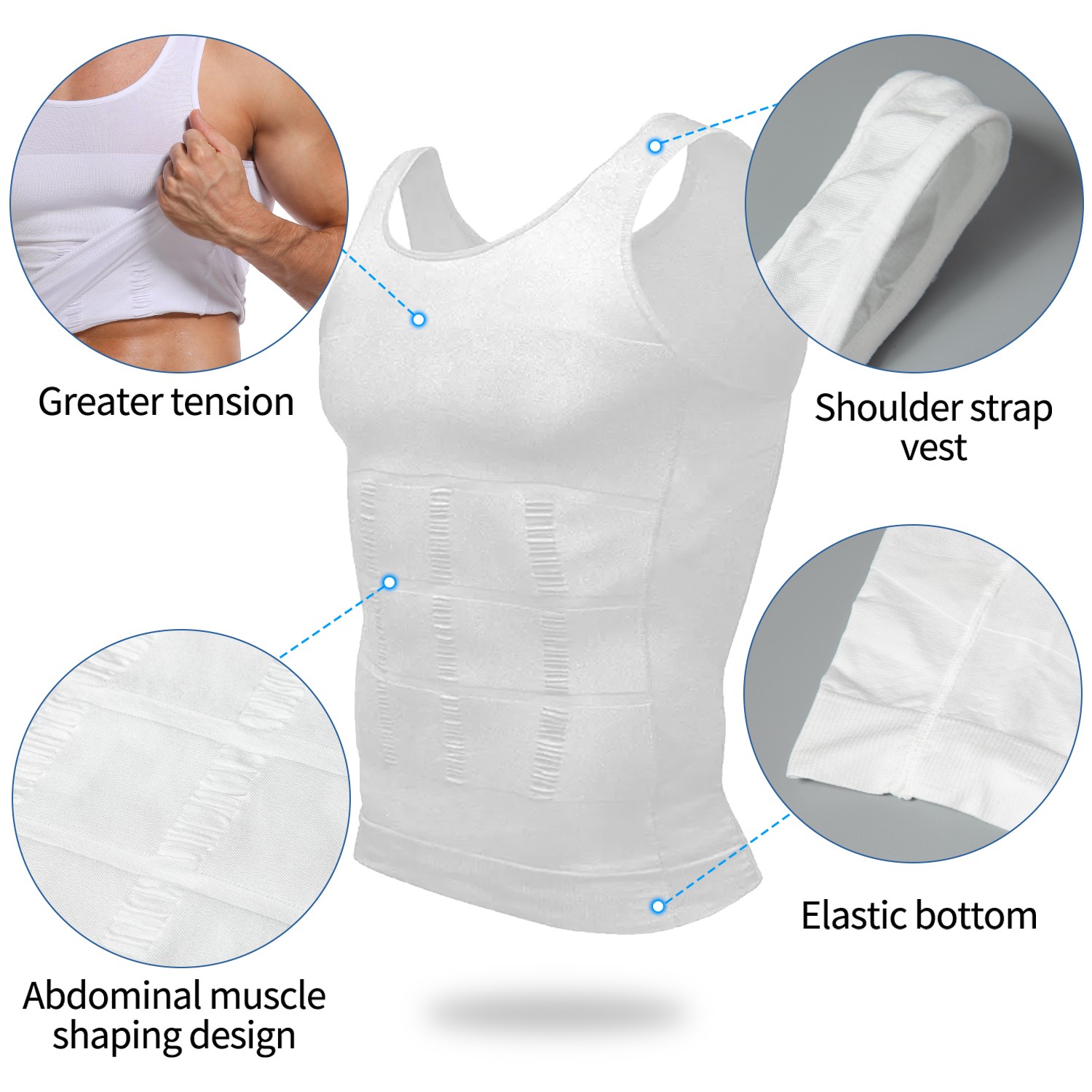 Gynecomastia Moobs Compression Vest Shirts Men Tank Top Slimming Body Shaper US