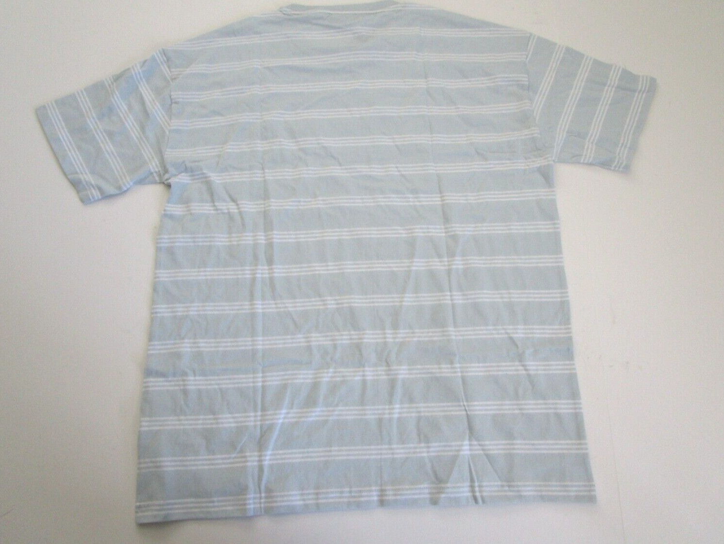 New Look Men’s Oversized Medium T-Shirt Blue/White Stripe 100% Organic Cotton