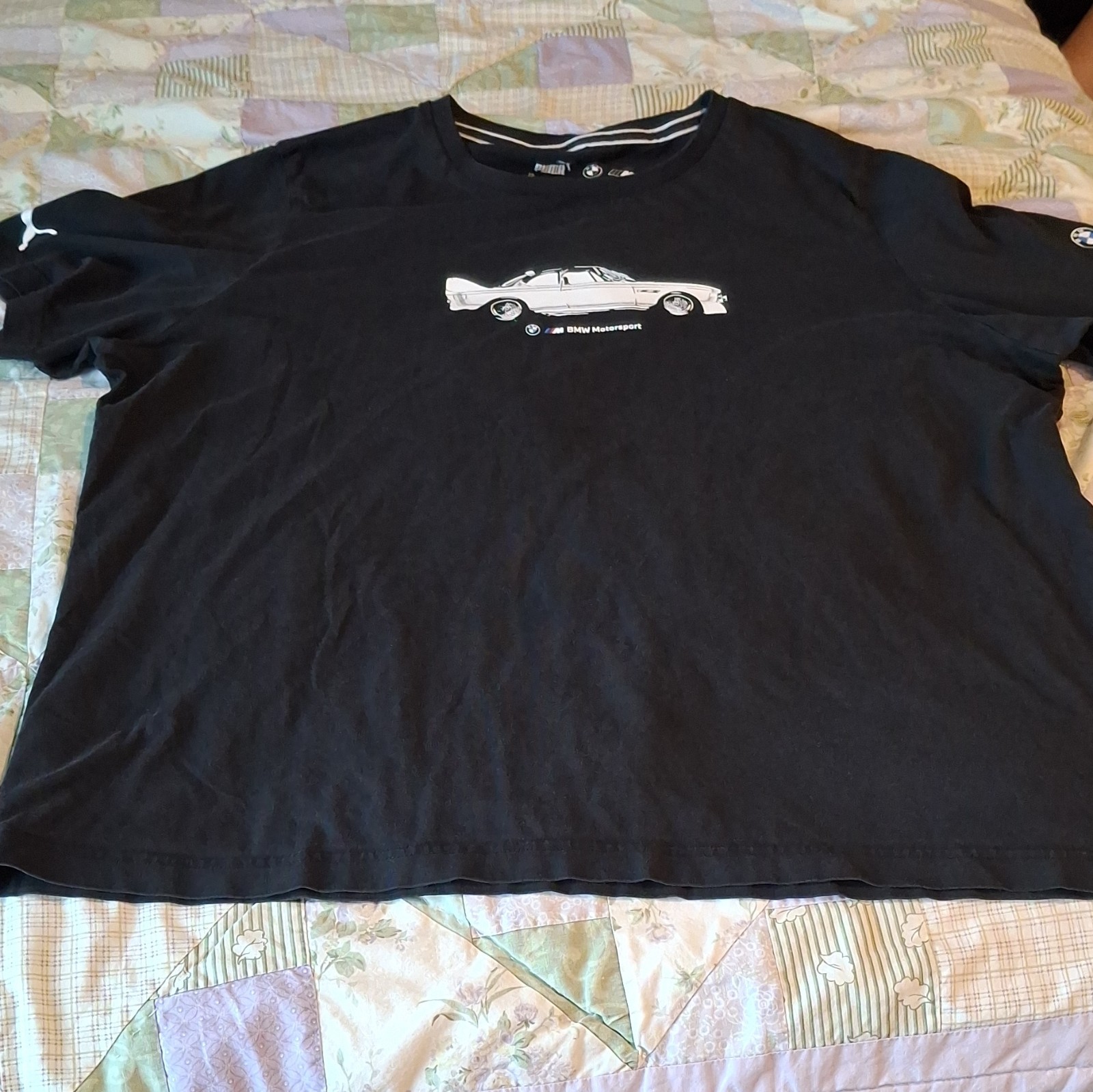 PUMA BMW Motorsport Men’s 2XL Black Graphic Logo Short Sleeve Crew Neck Tee