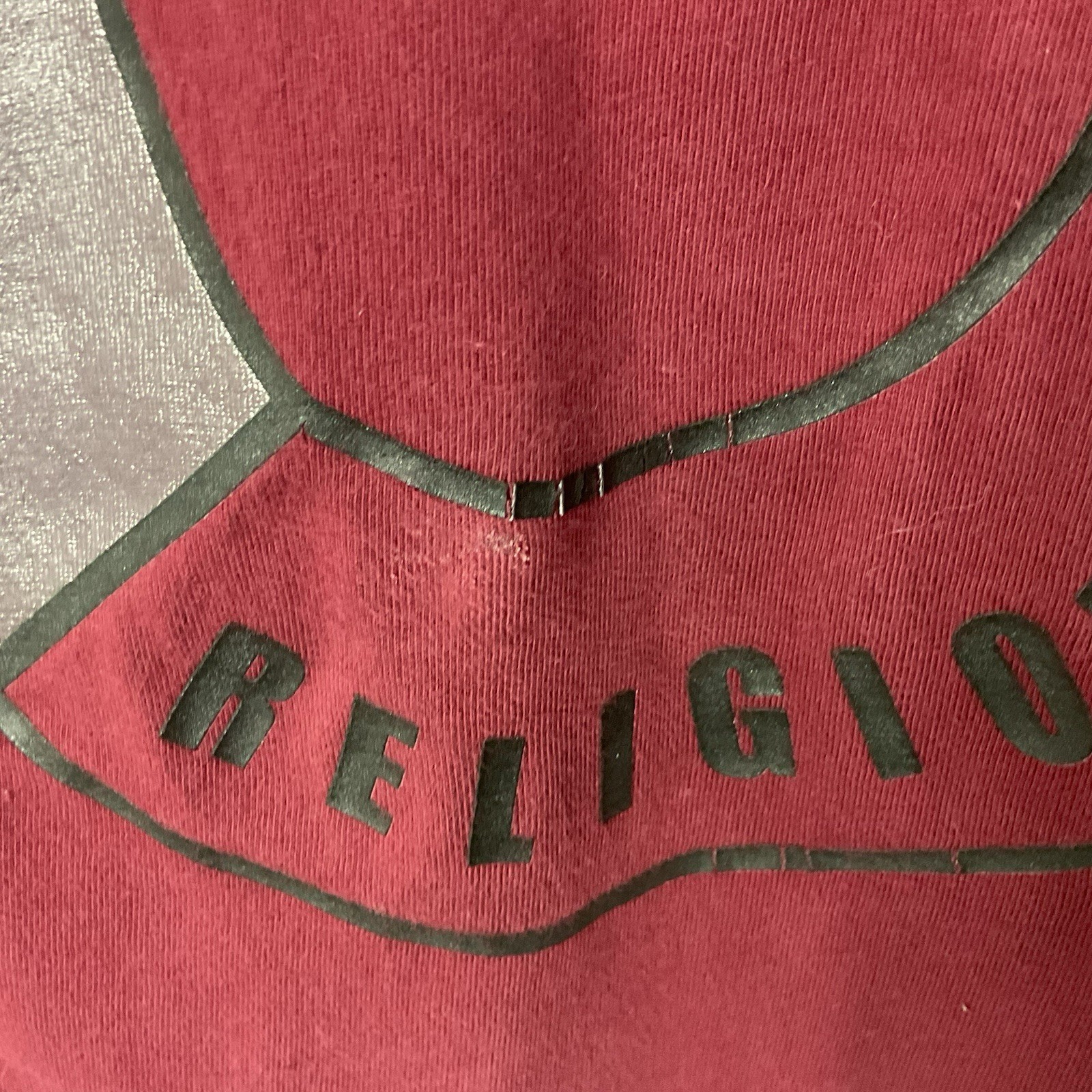True Religion Men’s Wine Red Full Logo Short Sleeve Crewneck Tee/T-Shirt Size S