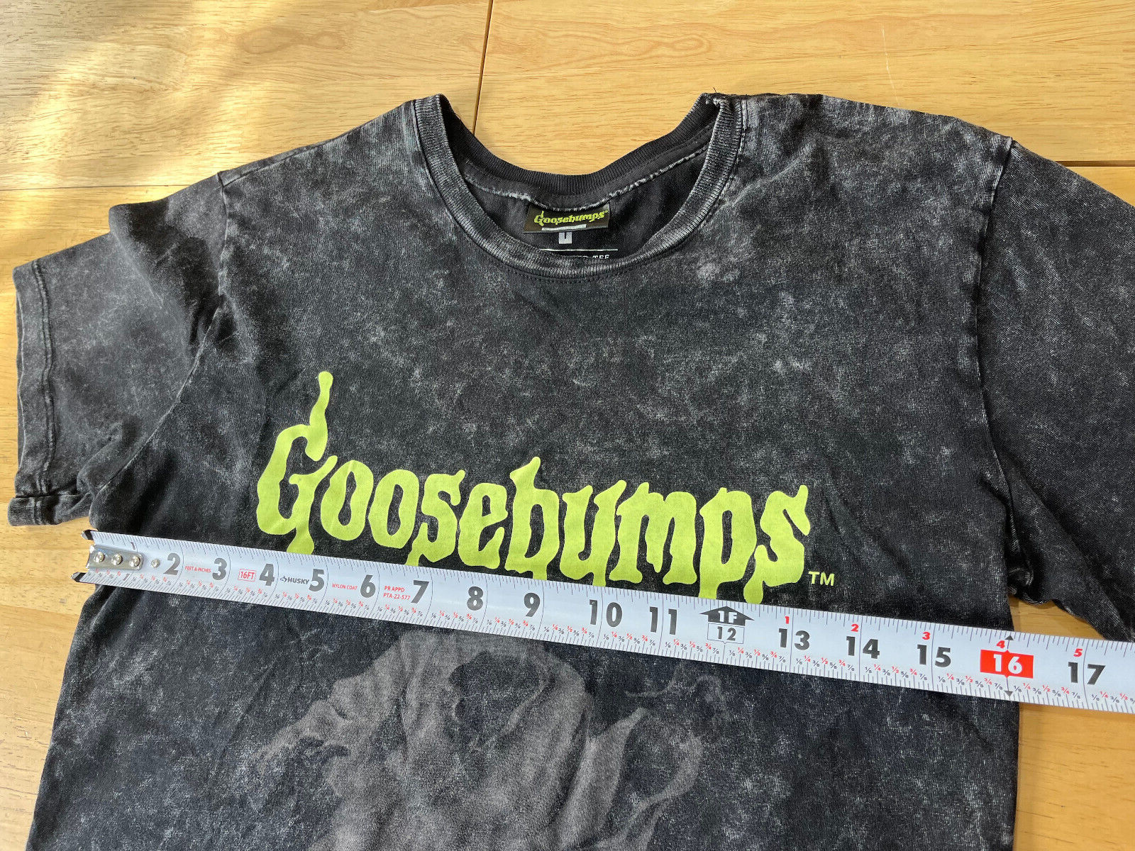 The Relaxed Tee x Goosebumps Logo Graphics Distressed Black Tshirt – Unisex XS
