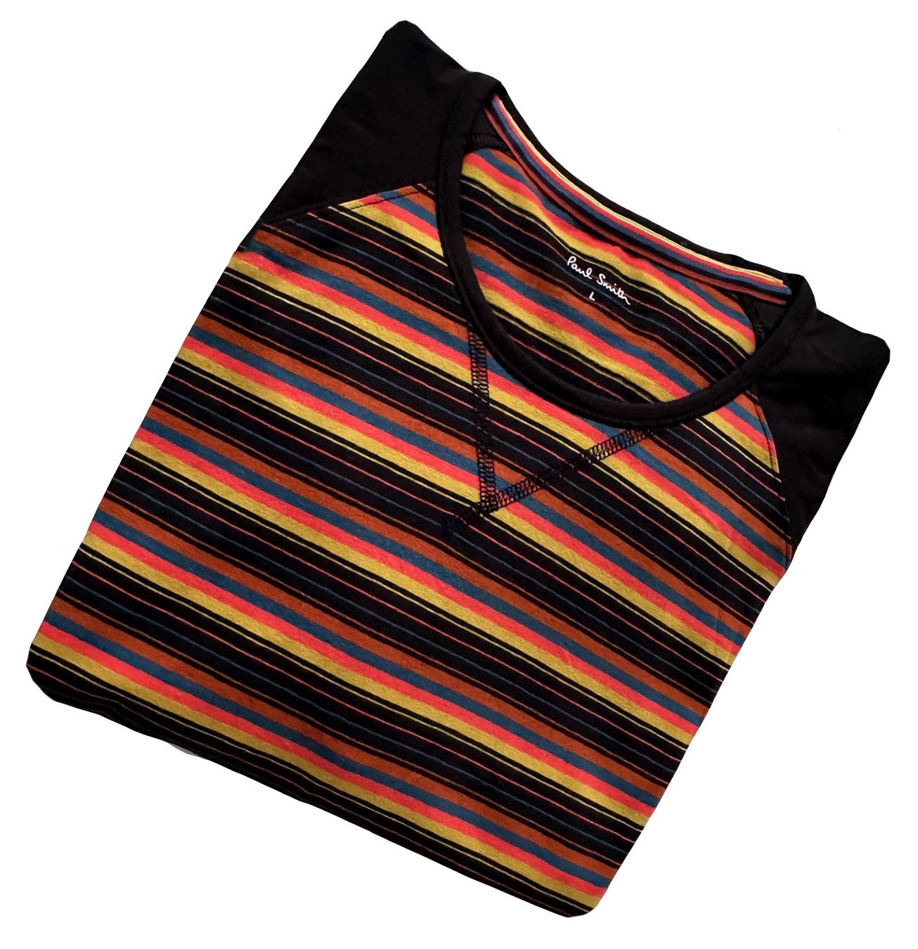 PAUL SMITH LONG SLEEVES STRIPED COTTON MULTICOLOURED T-SHIRT TOP RARE BNWT SZ- L